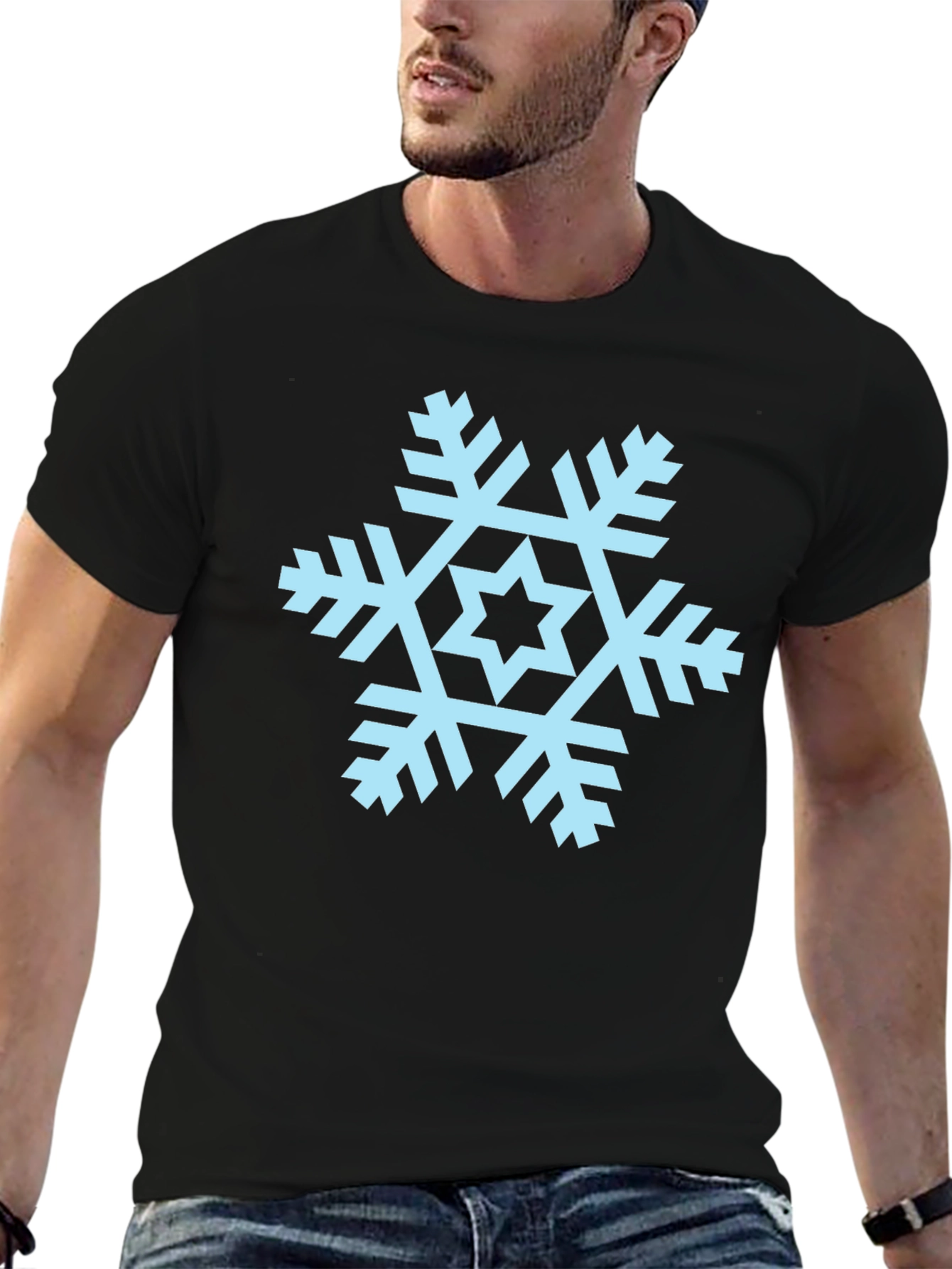 Snowflake Graphic Tee - Black Unisex T-Shirt