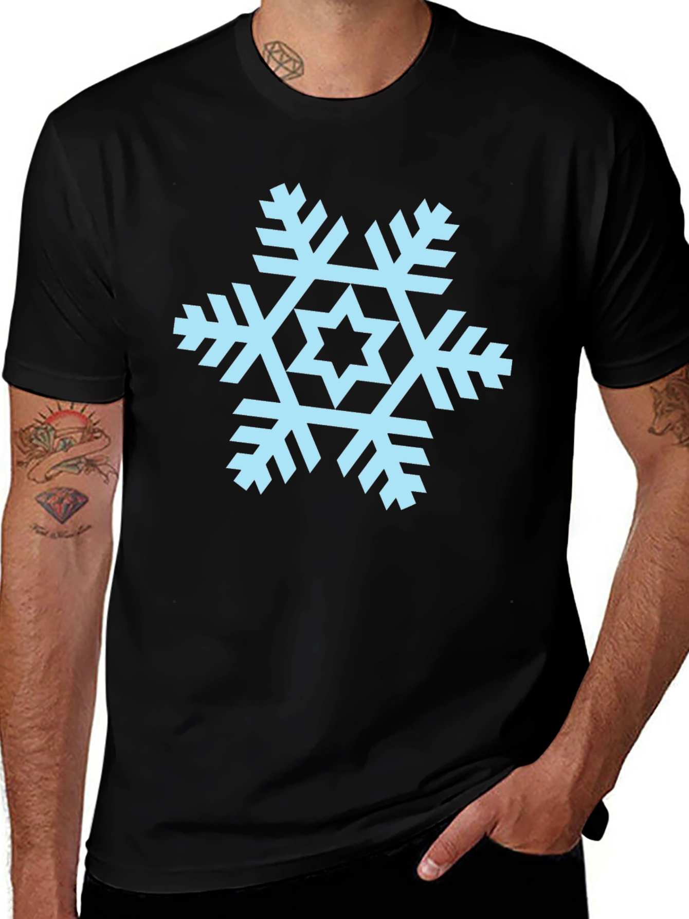 Snowflake Graphic Tee - Black Unisex T-Shirt