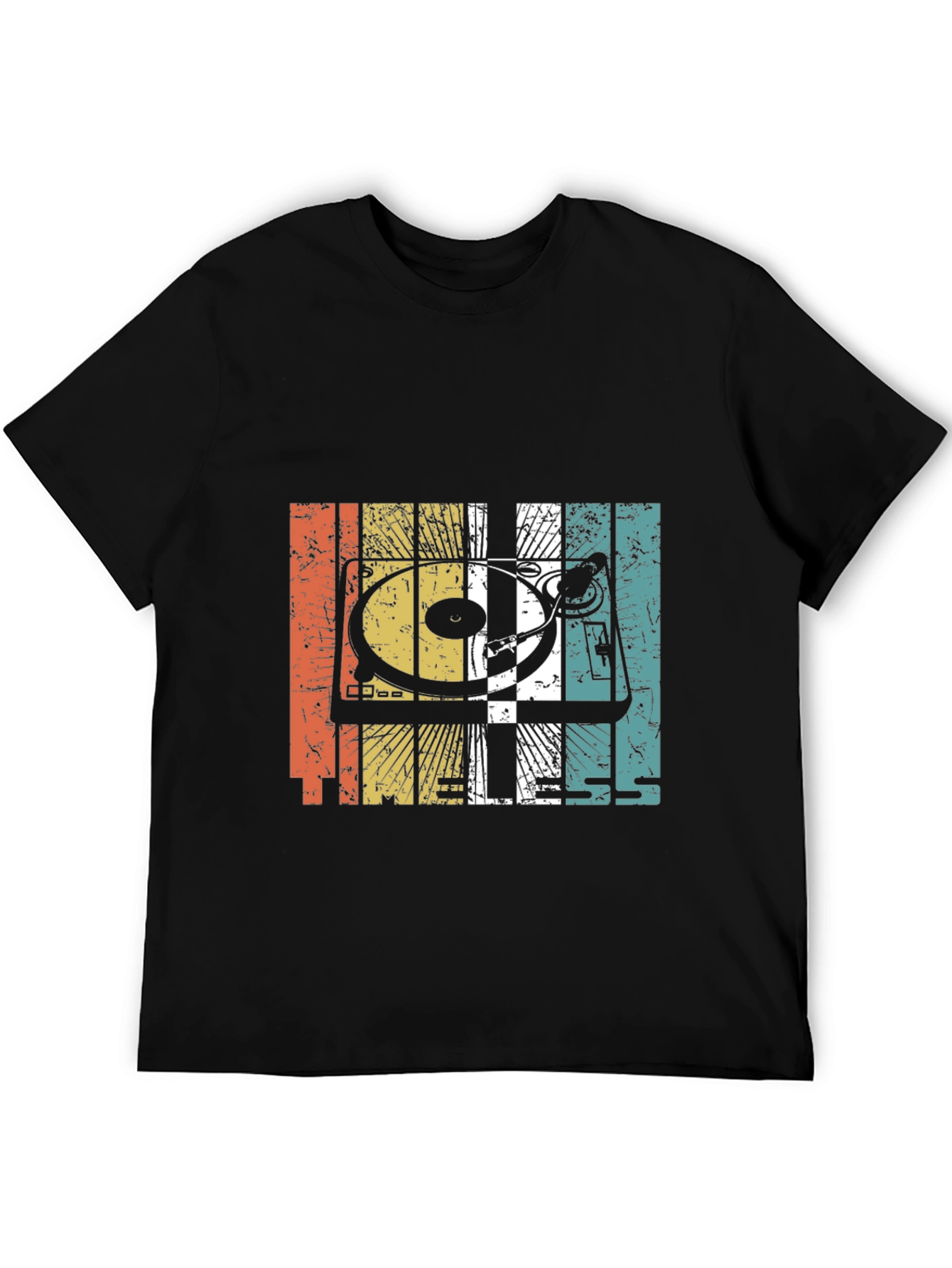 Retro Turntable Graphic Black T-Shirt