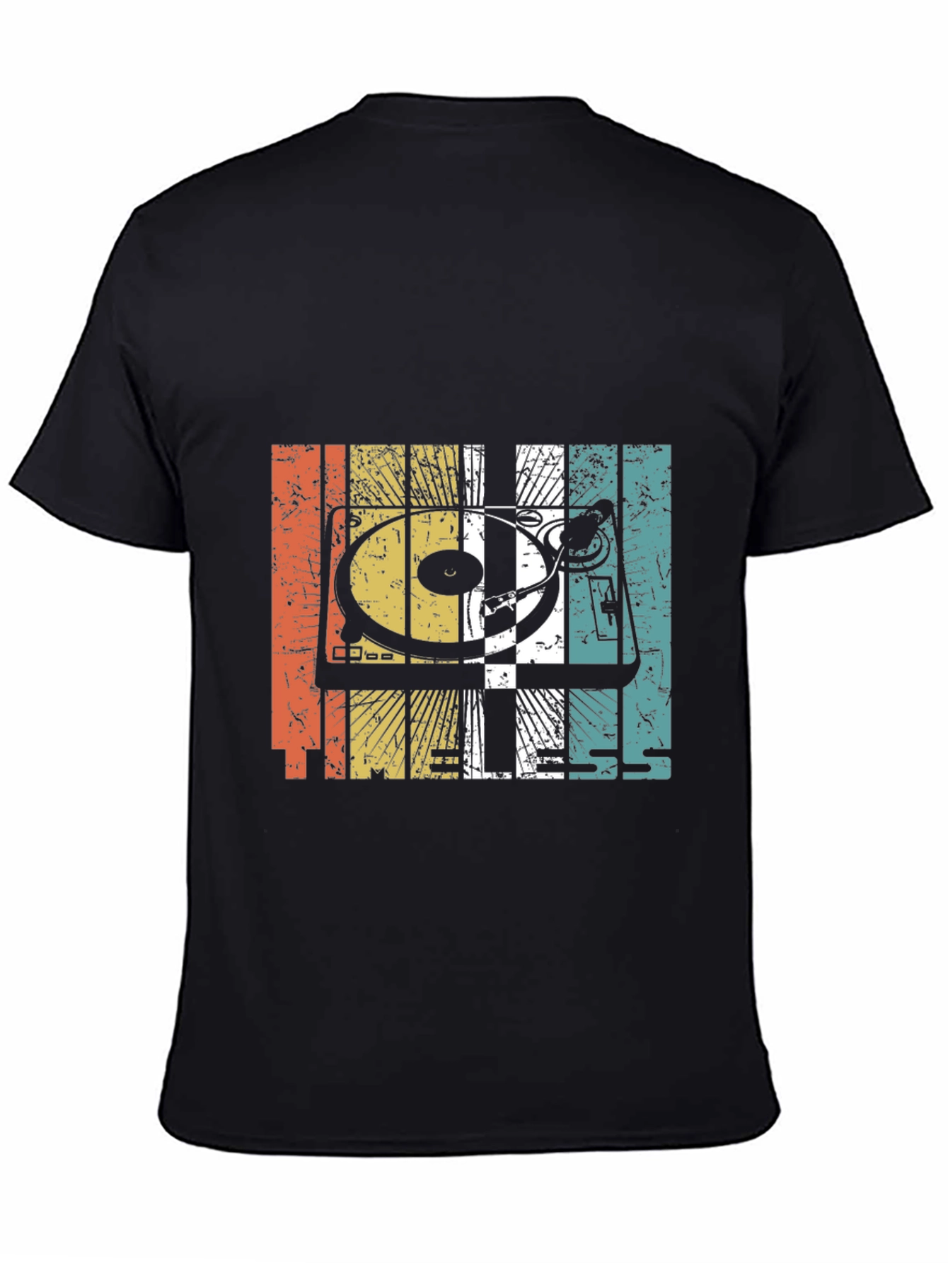 Retro Turntable Graphic Black T-Shirt
