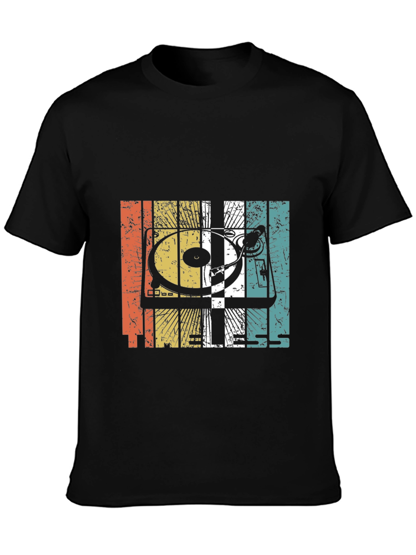 Retro Turntable Graphic Black T-Shirt