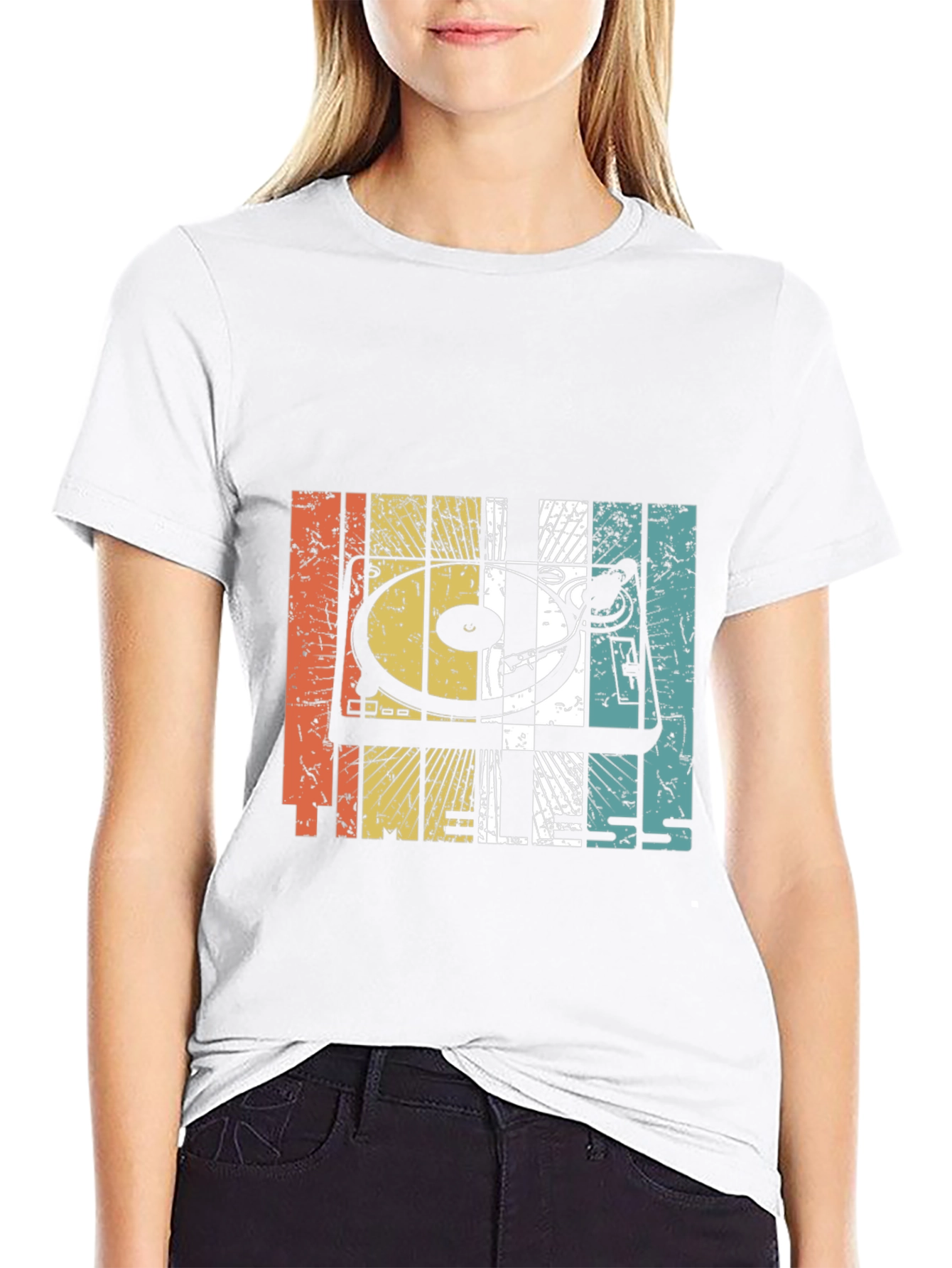 Retro Turntable Graphic Black T-Shirt