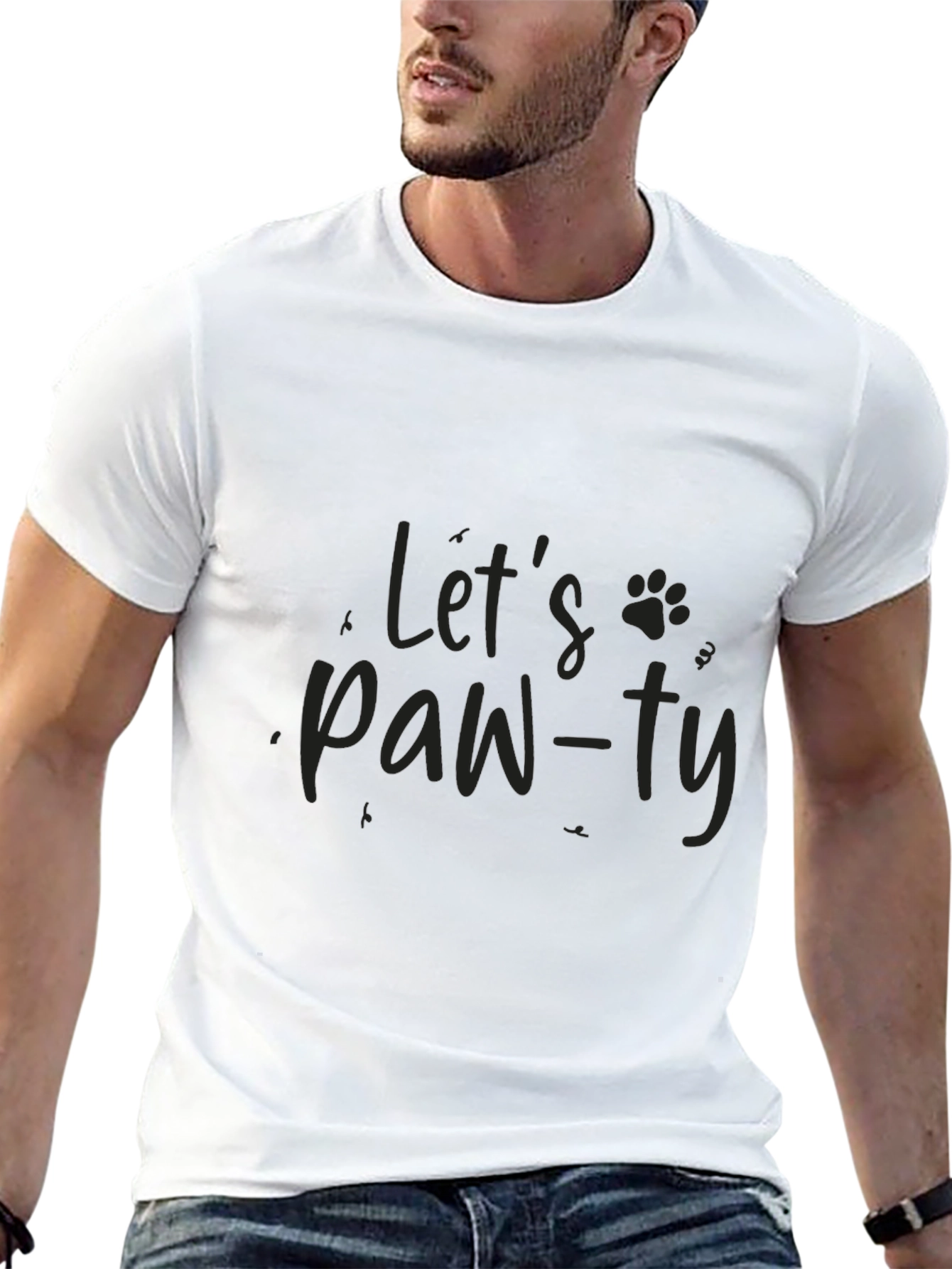 Lets Paw-ty T-Shirt - Black Graphic Tee