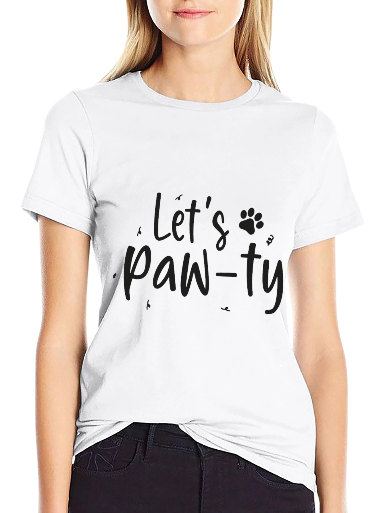 Lets Paw-ty T-Shirt - Black Graphic Tee