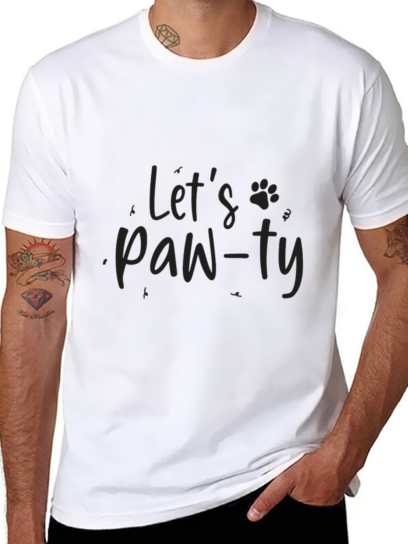 Lets Paw-ty T-Shirt - Black Graphic Tee