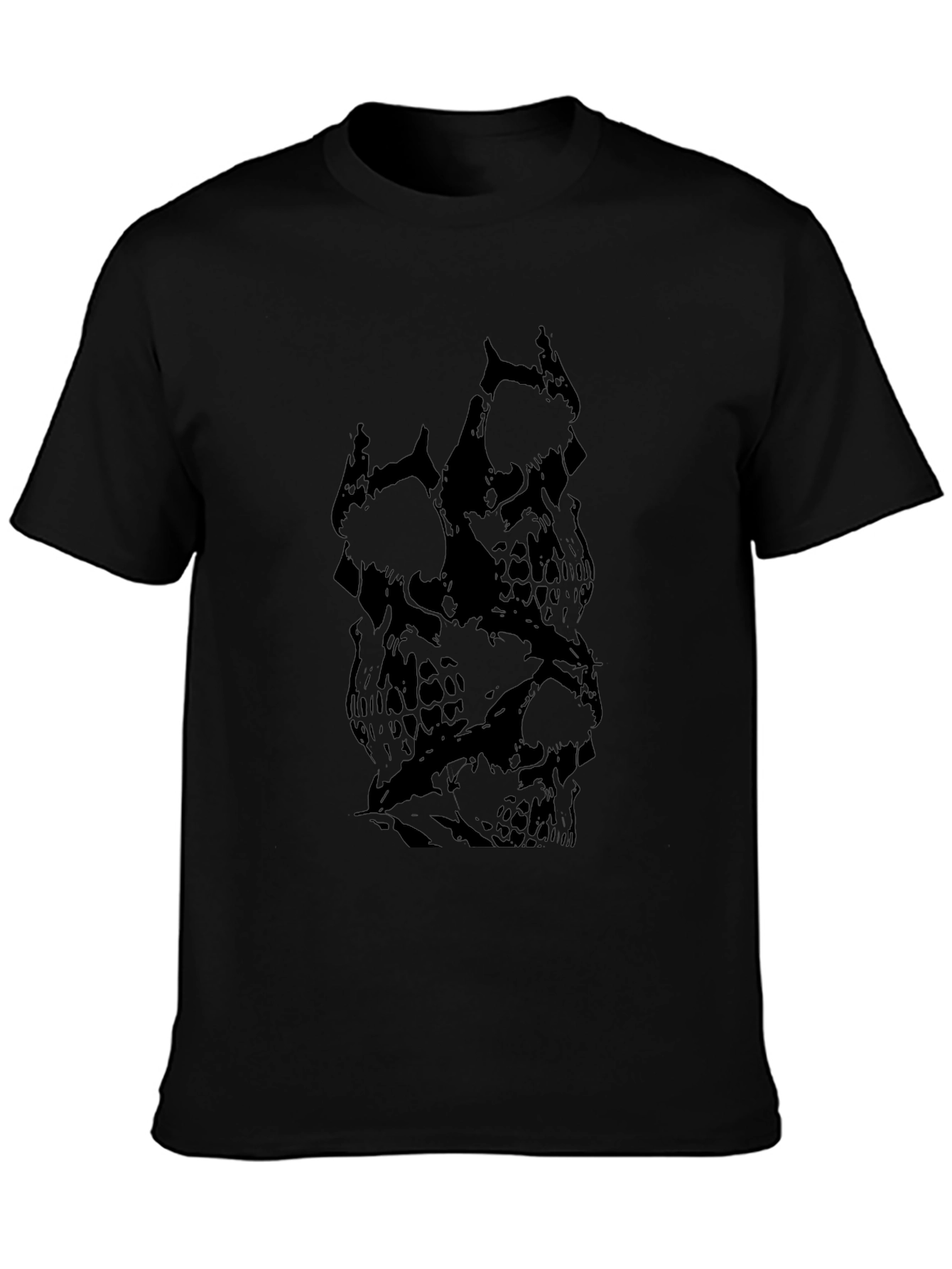 Mens Black Skull Graphic Print T-Shirt