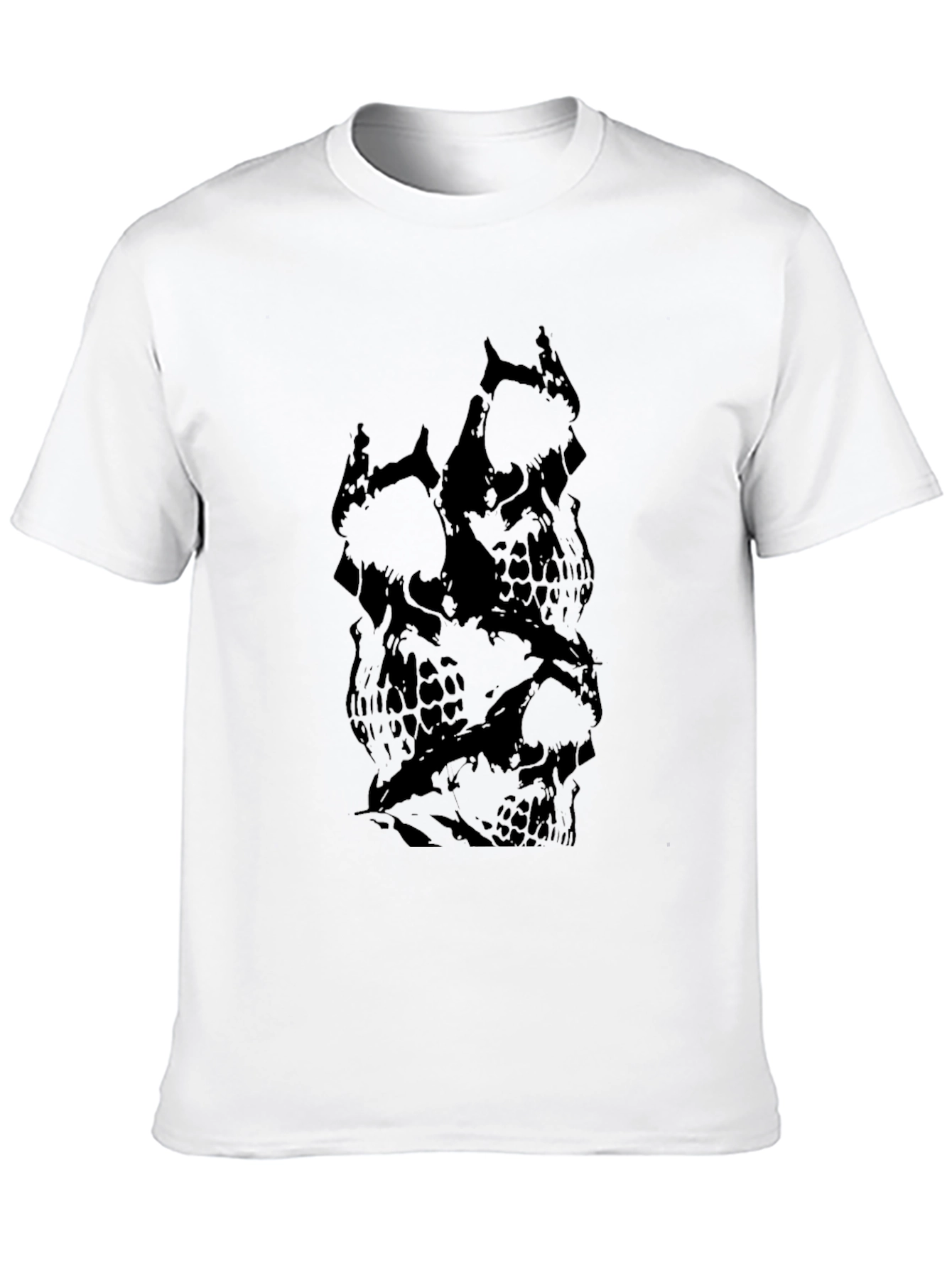 Mens Black Skull Graphic Print T-Shirt