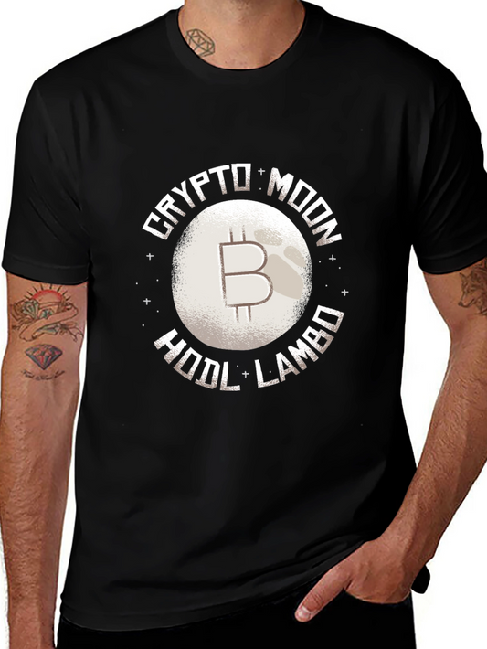 Crypto Moon HODL Lambo Black T-Shirt