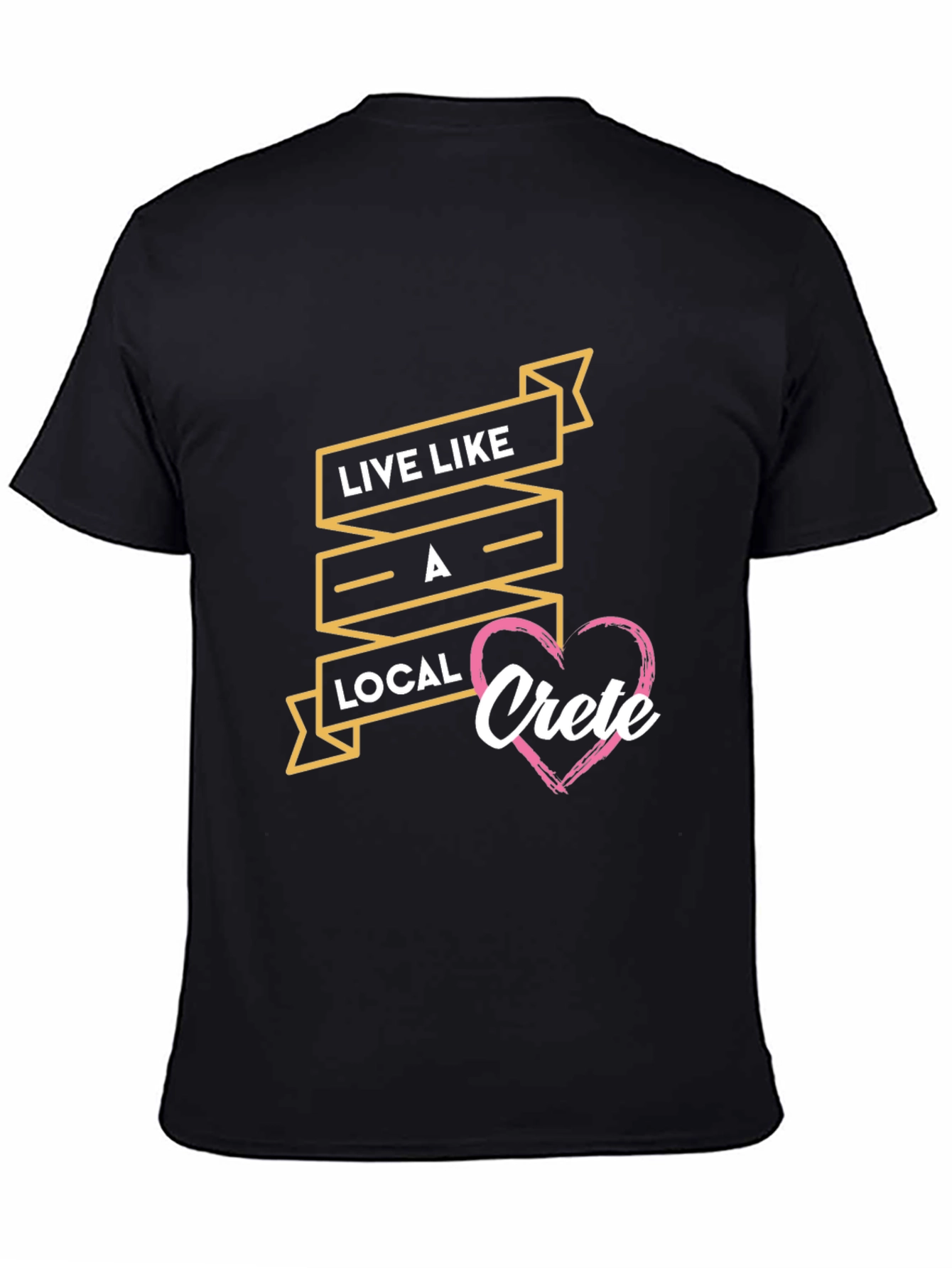 Live Like A Local Crete Black T-Shirt