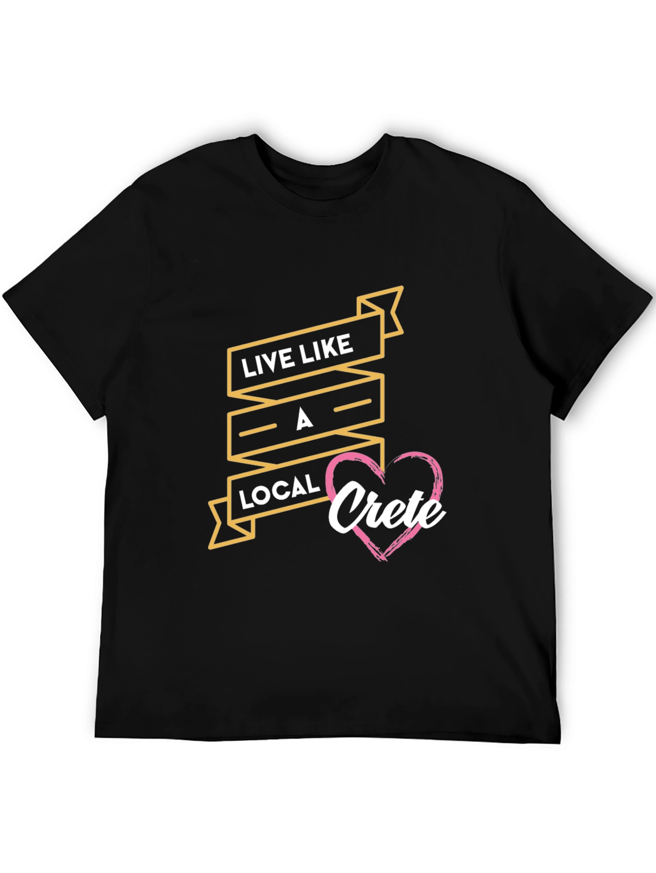 Live Like A Local Crete Black T-Shirt