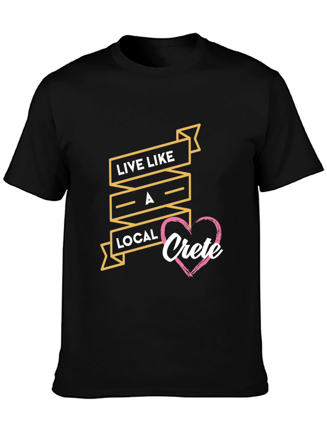 Live Like A Local Crete Black T-Shirt