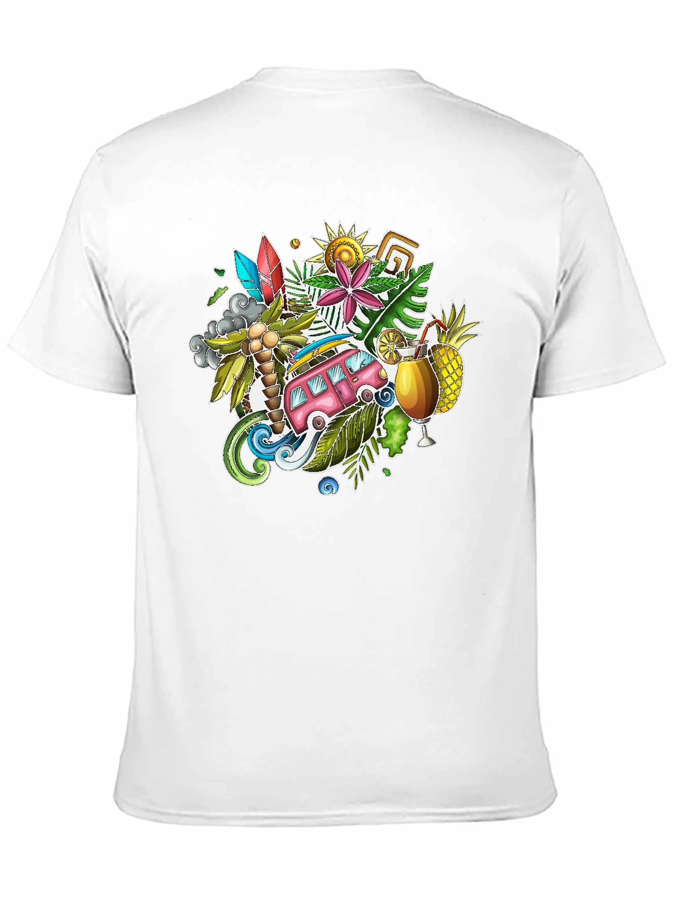 Tropical Island Vibes Graphic T-Shirt