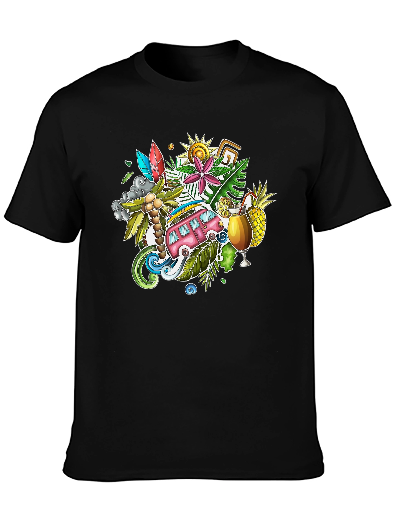 Tropical Island Vibes Graphic T-Shirt