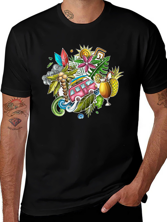 Tropical Island Vibes Graphic T-Shirt