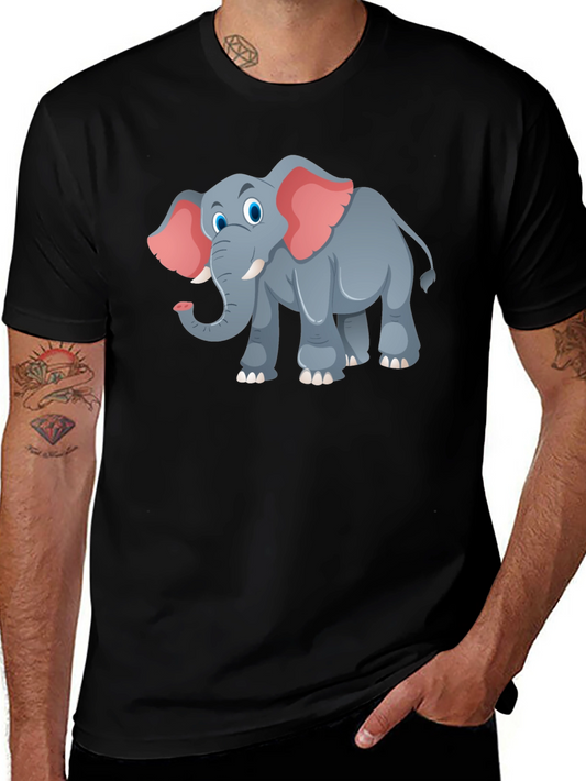 Elephant Graphic Tee - Black Cotton T-Shirt