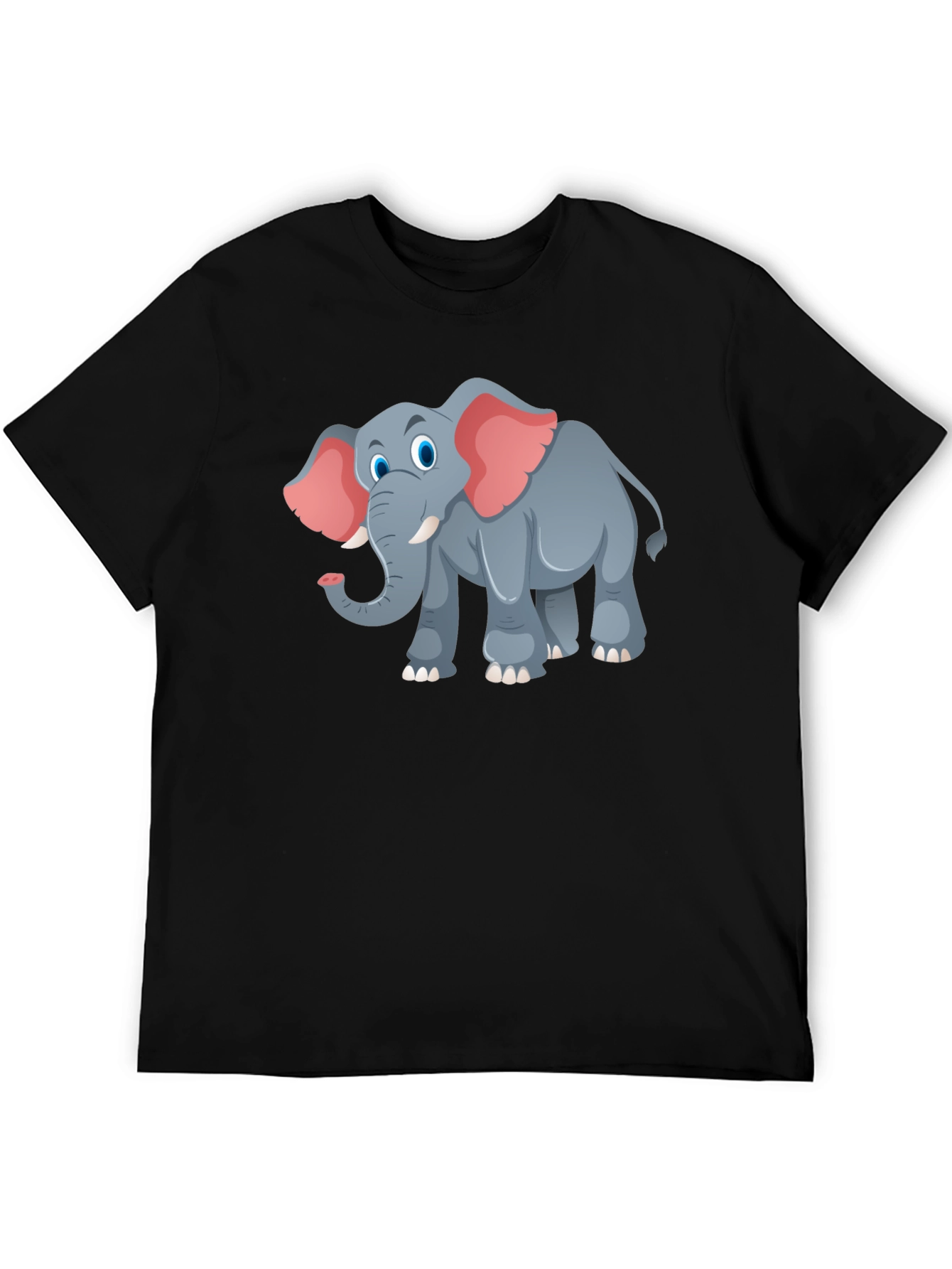 Elephant Graphic Tee - Black Cotton T-Shirt