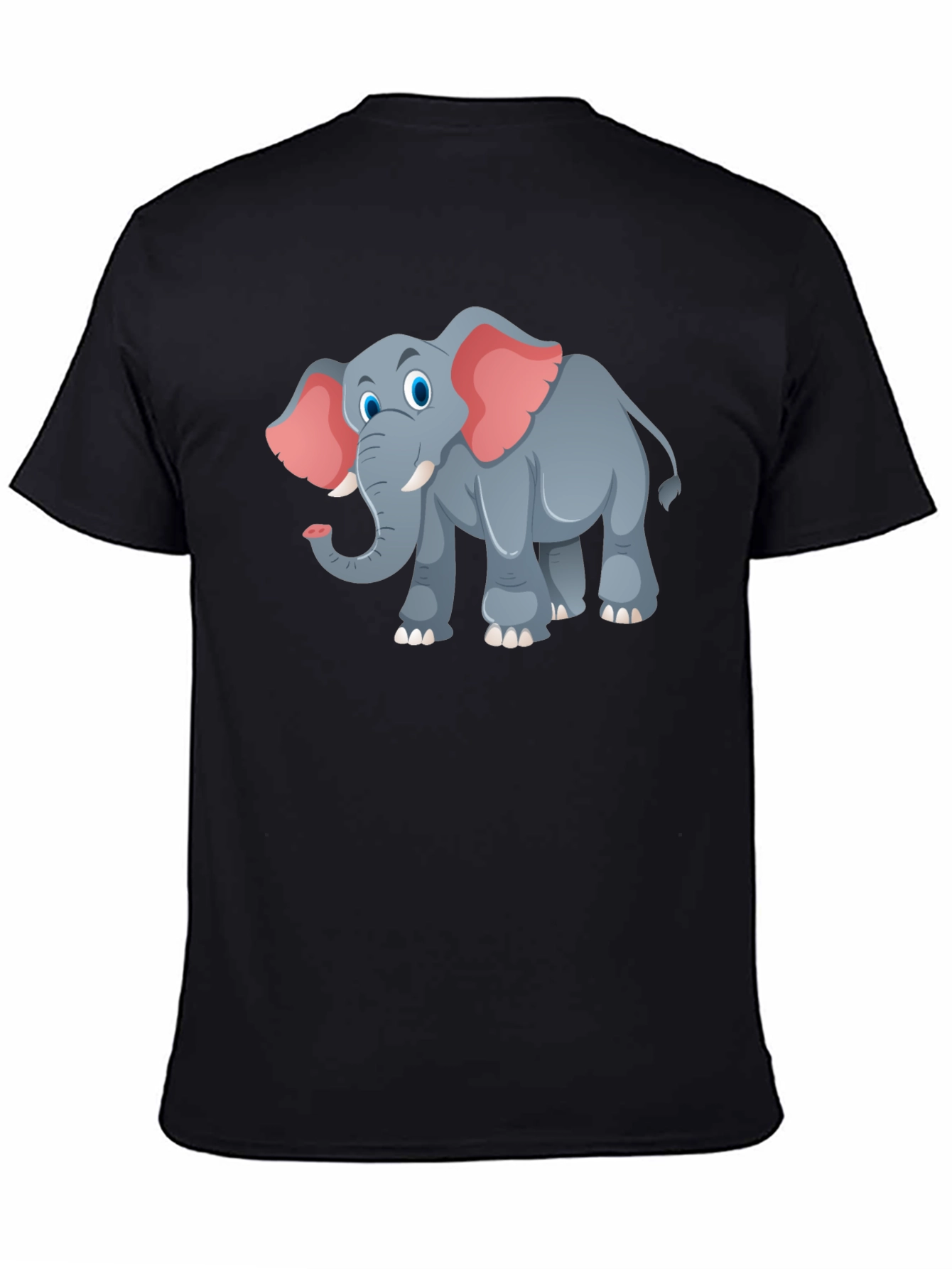 Elephant Graphic Tee - Black Cotton T-Shirt
