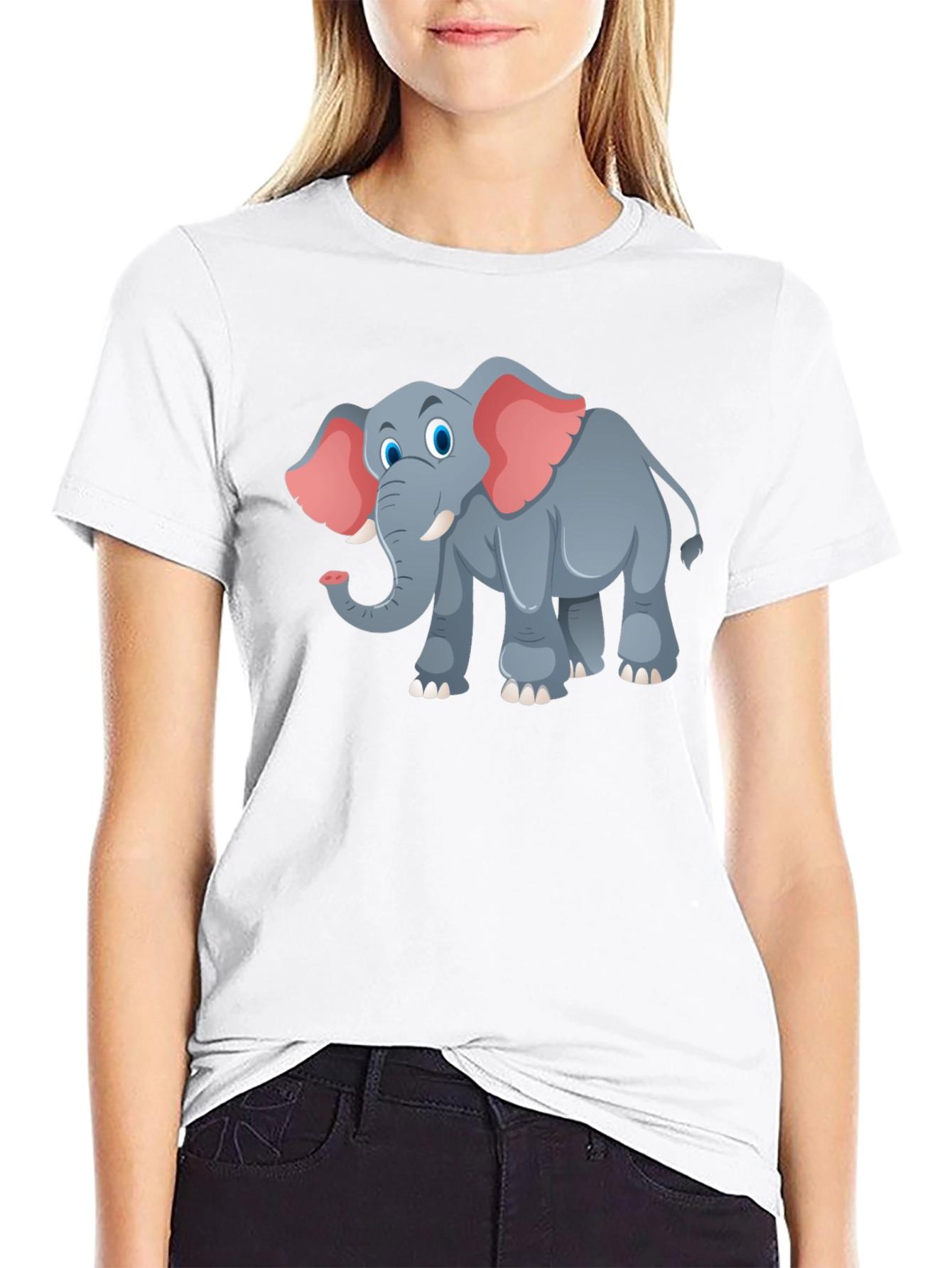 Elephant Graphic Tee - Black Cotton T-Shirt