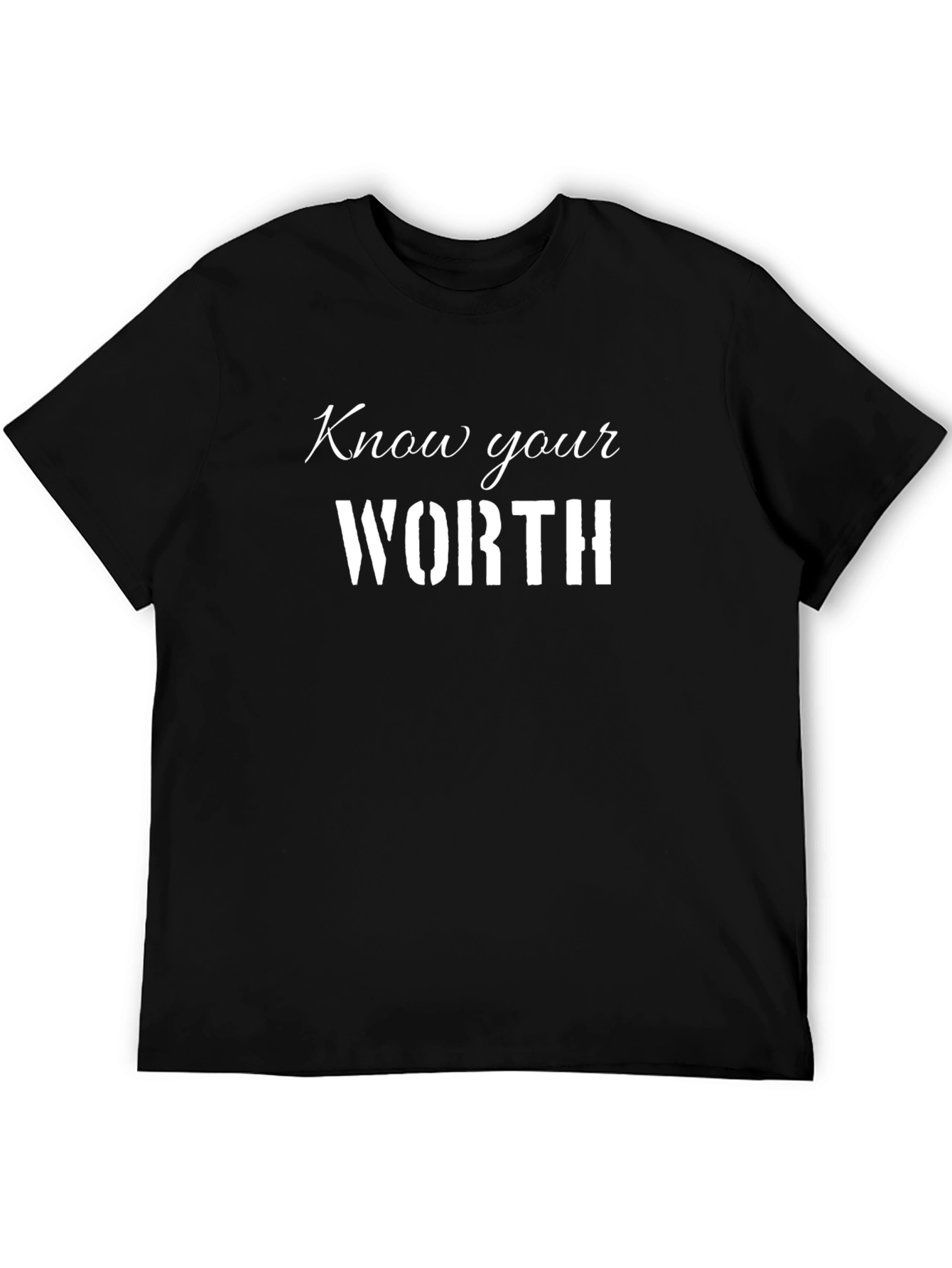 Know Your Worth Black Graphic Tee