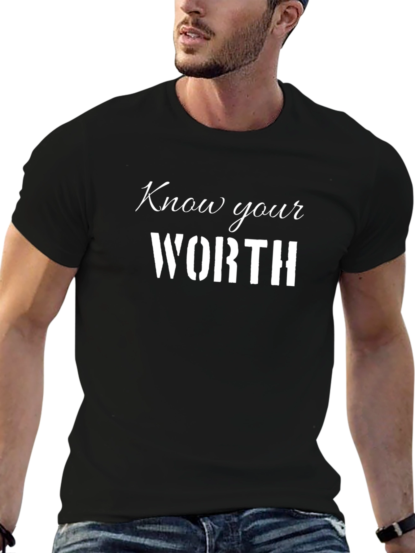 Know Your Worth Black Graphic Tee