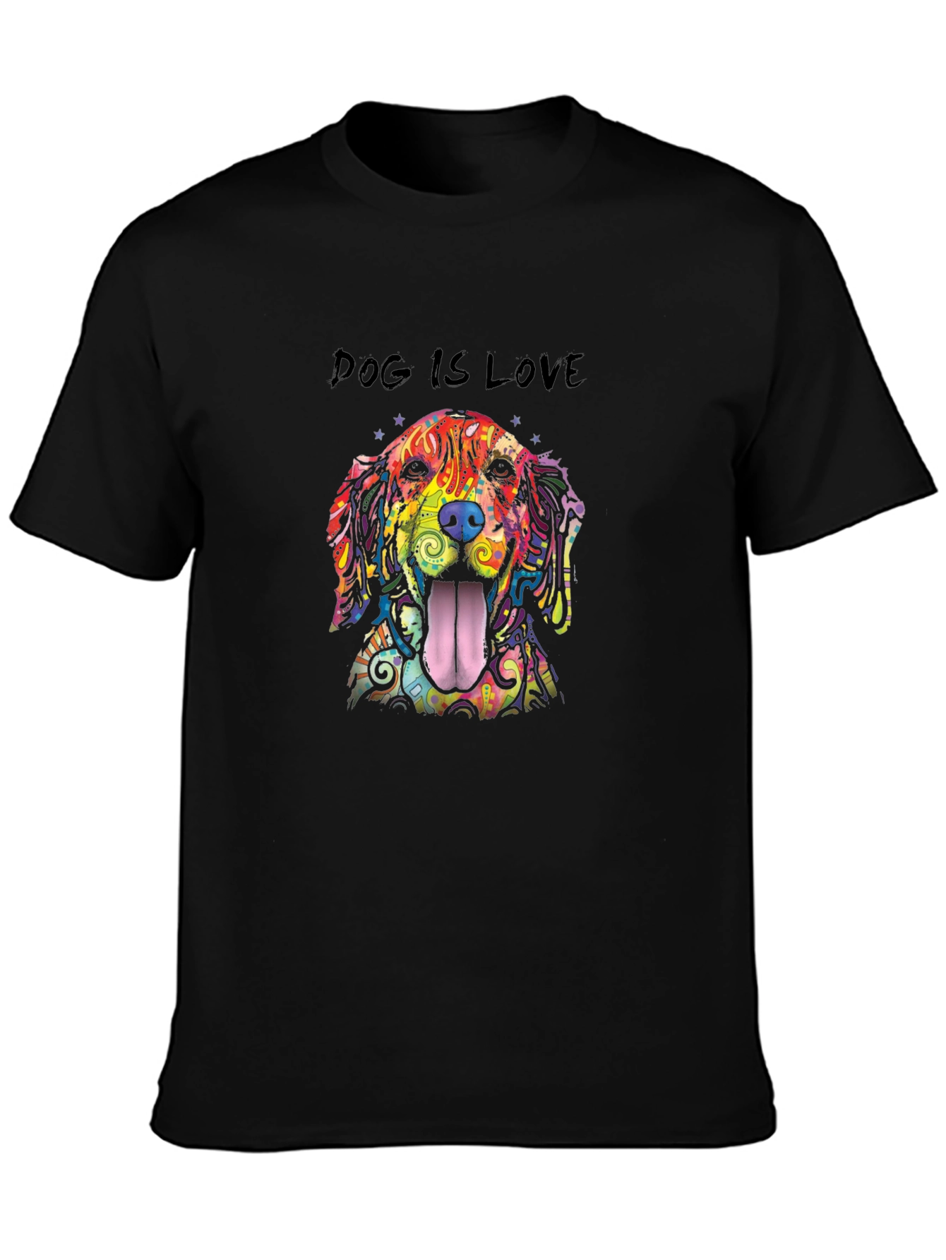 Dog Is Love Rainbow Dog Graphic T-Shirt