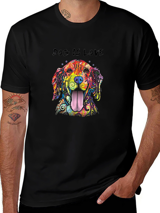 Dog Is Love Rainbow Dog Graphic T-Shirt