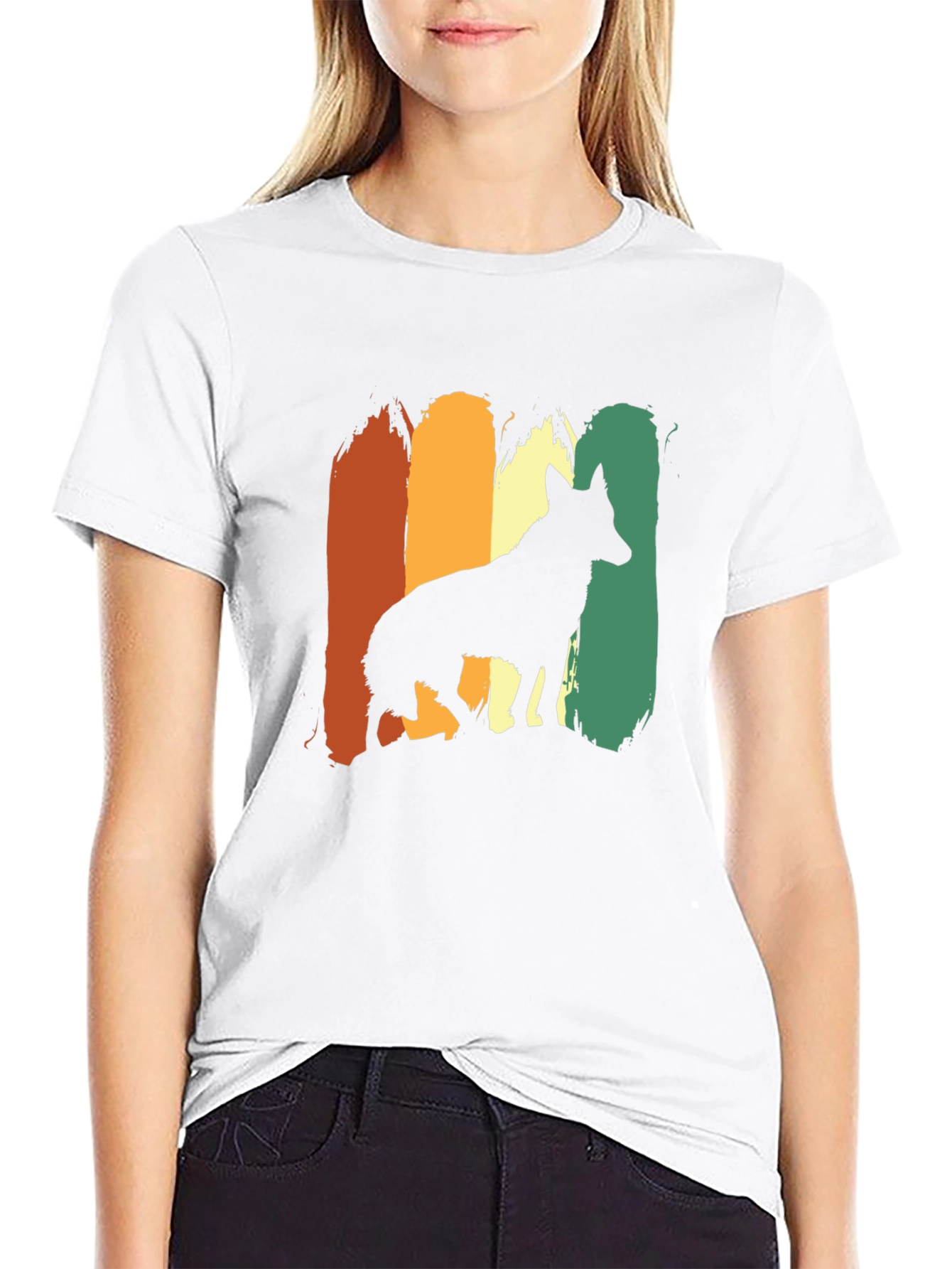 Retro Dog Silhouette Graphic Tee - Stylish Comfort