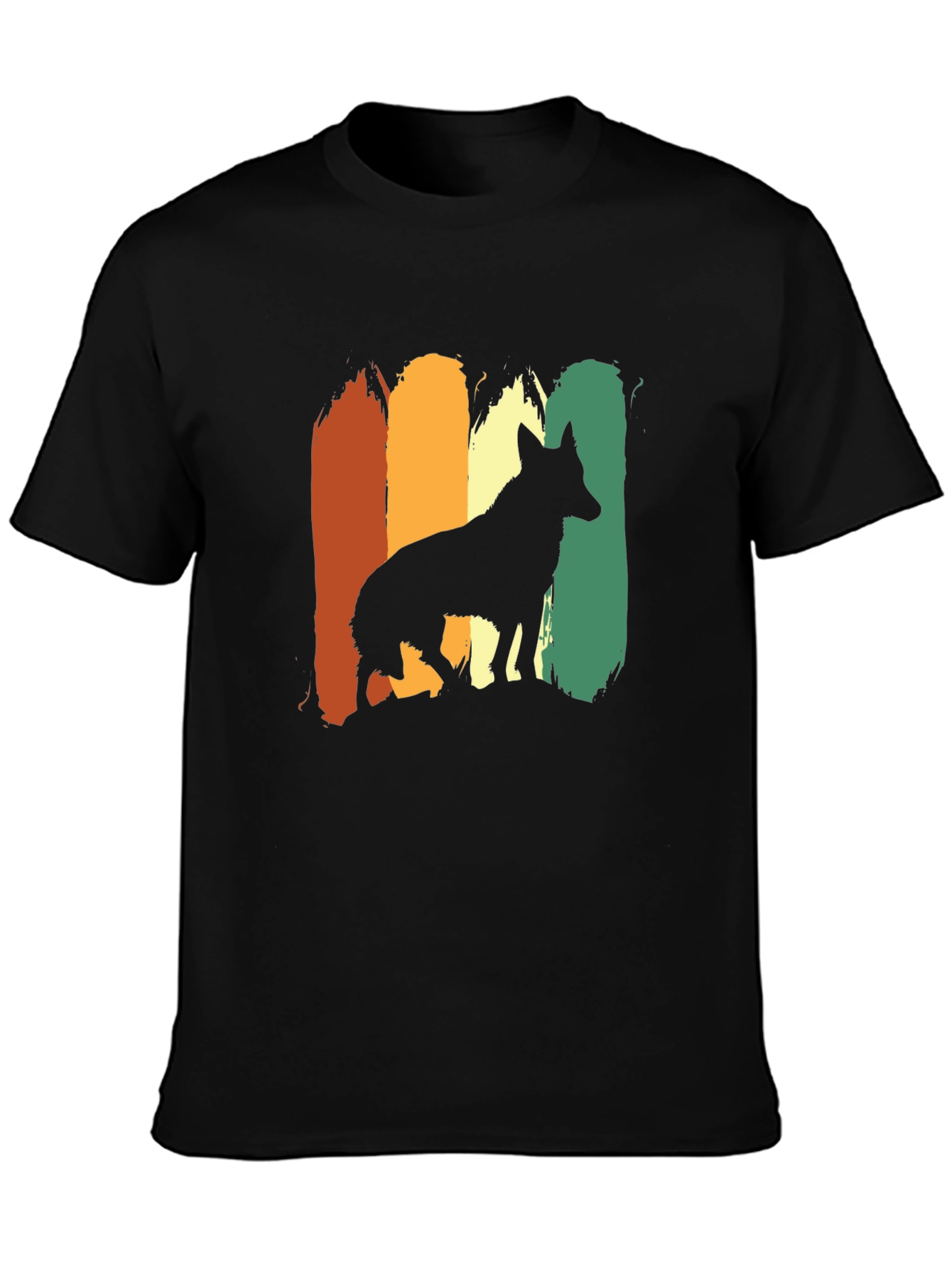 Retro Dog Silhouette Graphic Tee - Stylish Comfort