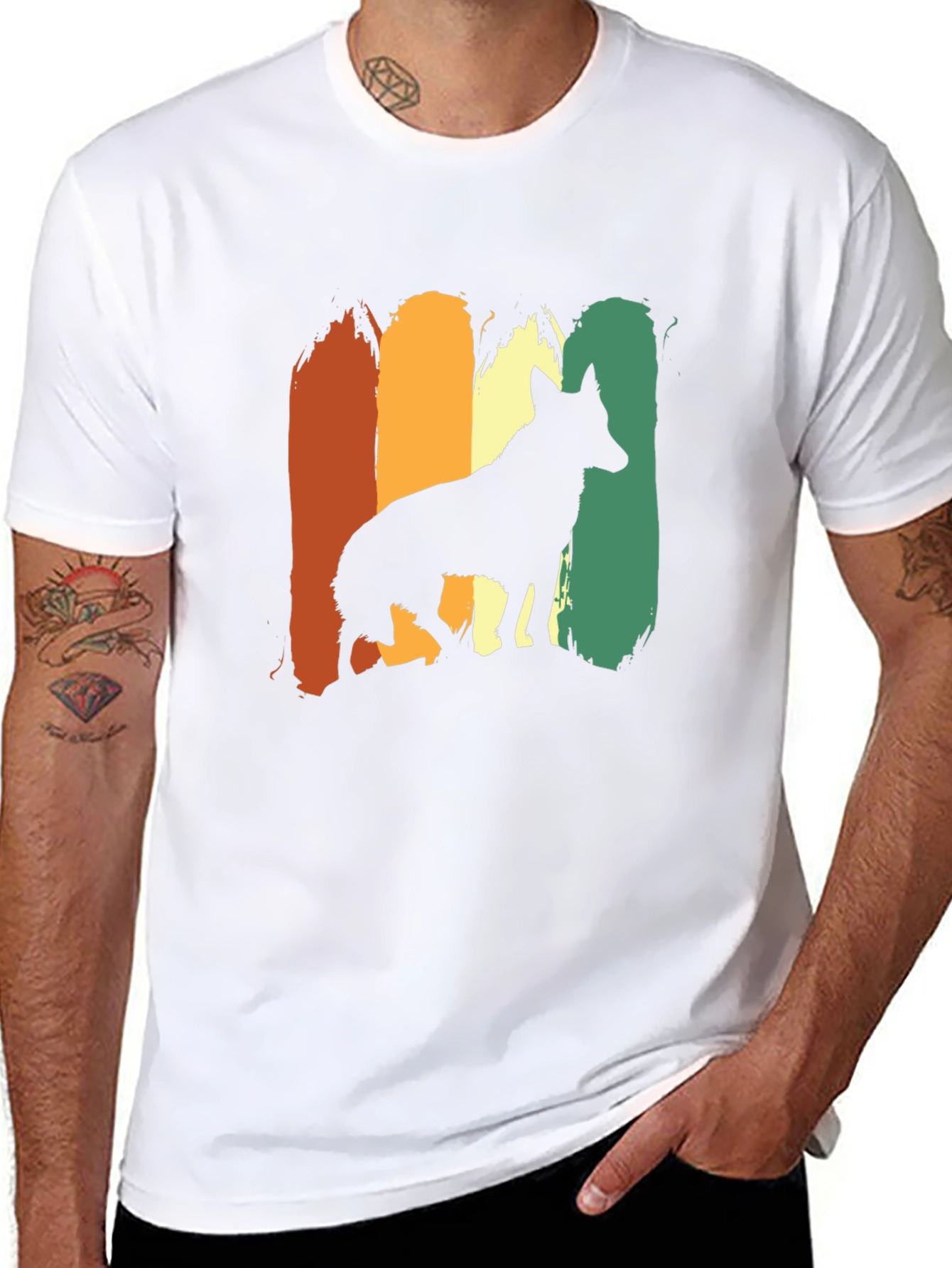 Retro Dog Silhouette Graphic Tee - Stylish Comfort