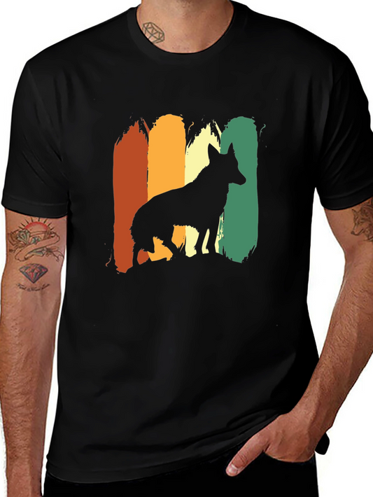 Retro Dog Silhouette Graphic Tee - Stylish Comfort