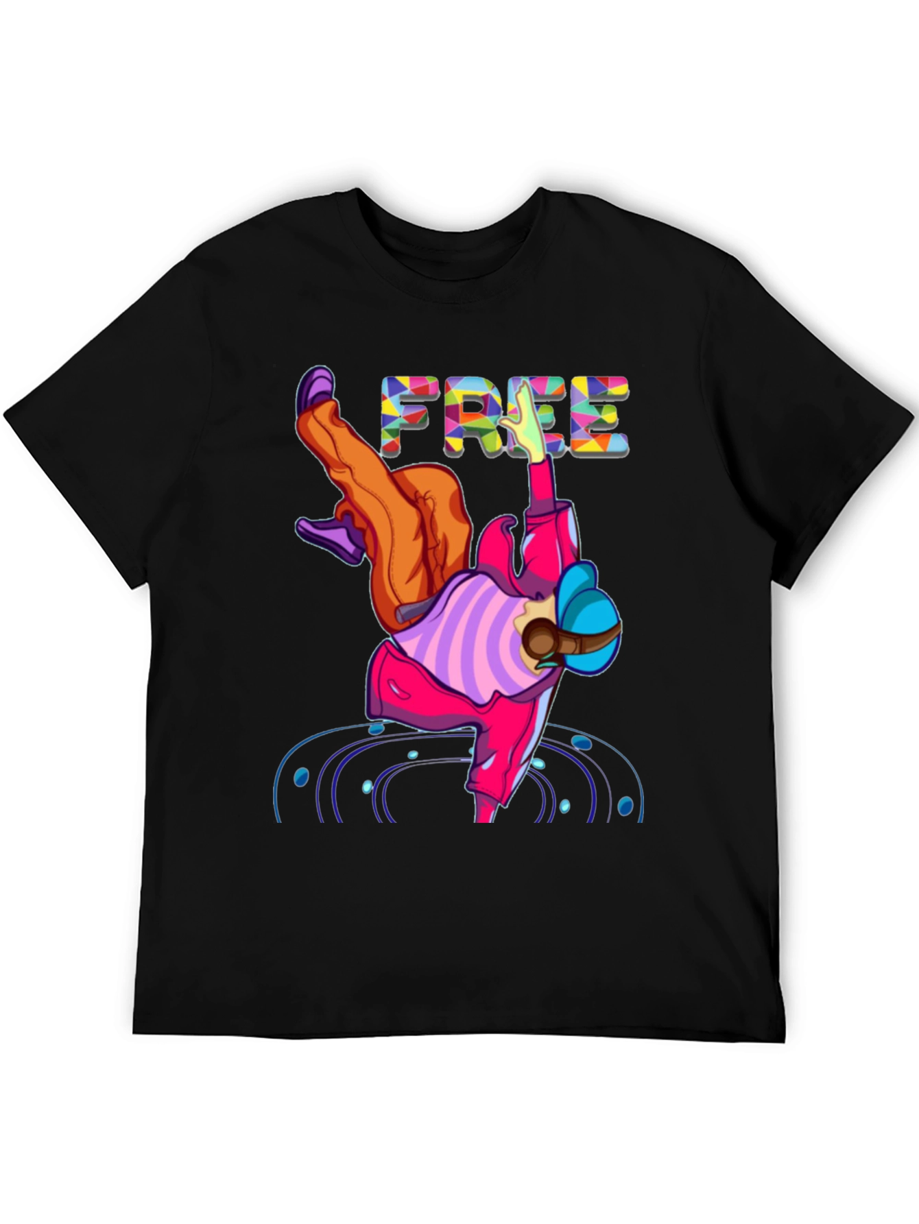 Bold Graphic Tee: Free Breakdancer Design