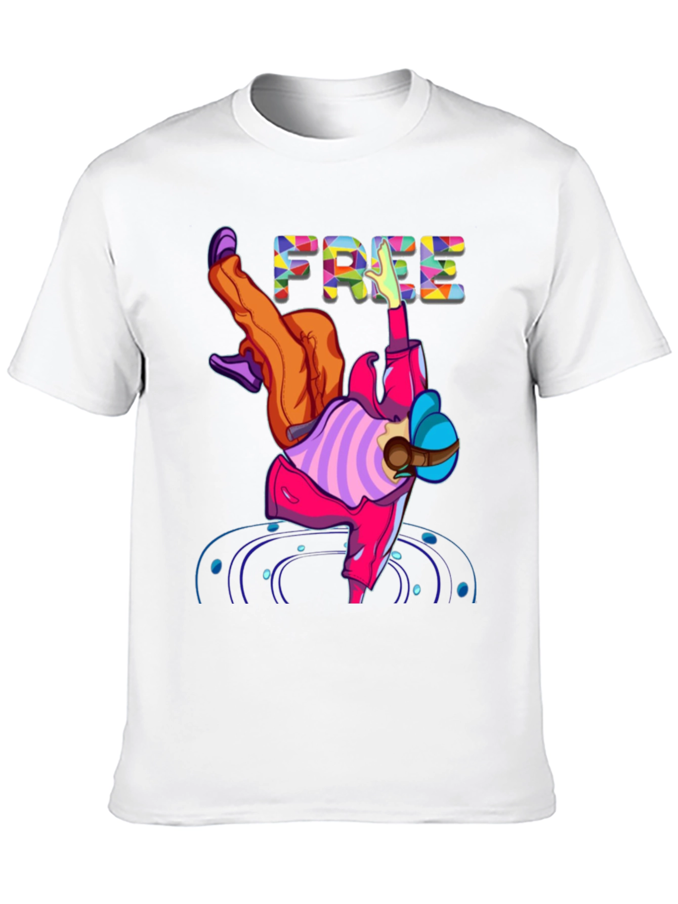 Bold Graphic Tee: Free Breakdancer Design