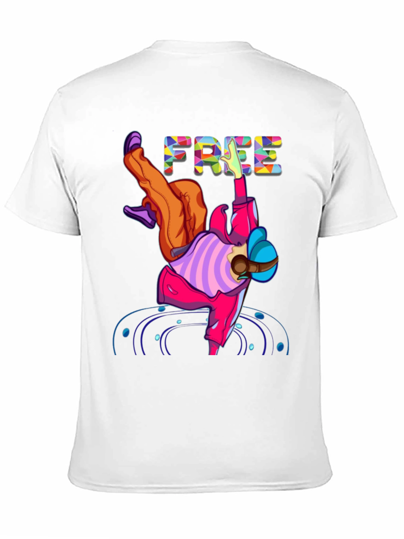Bold Graphic Tee: Free Breakdancer Design