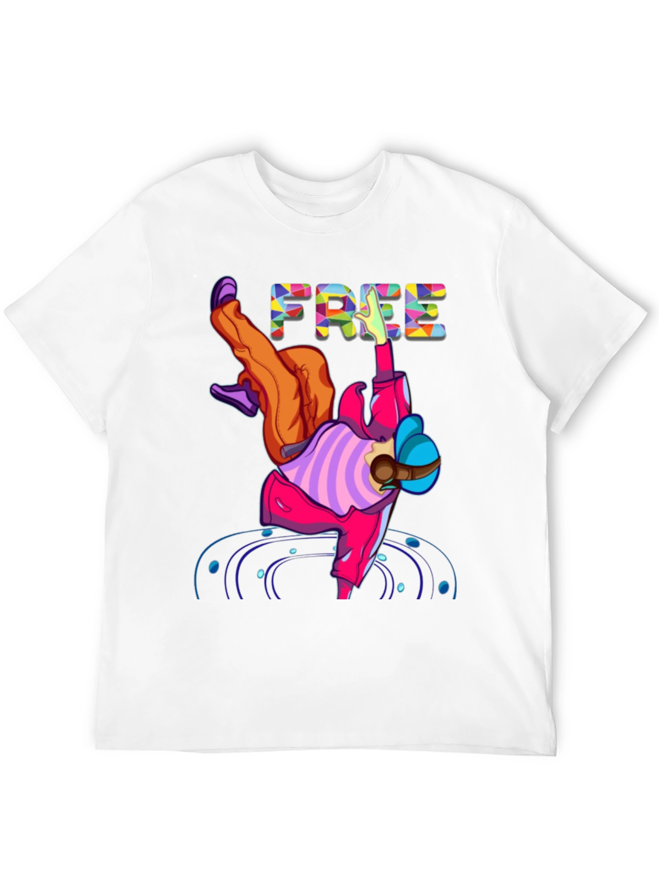 Bold Graphic Tee: Free Breakdancer Design