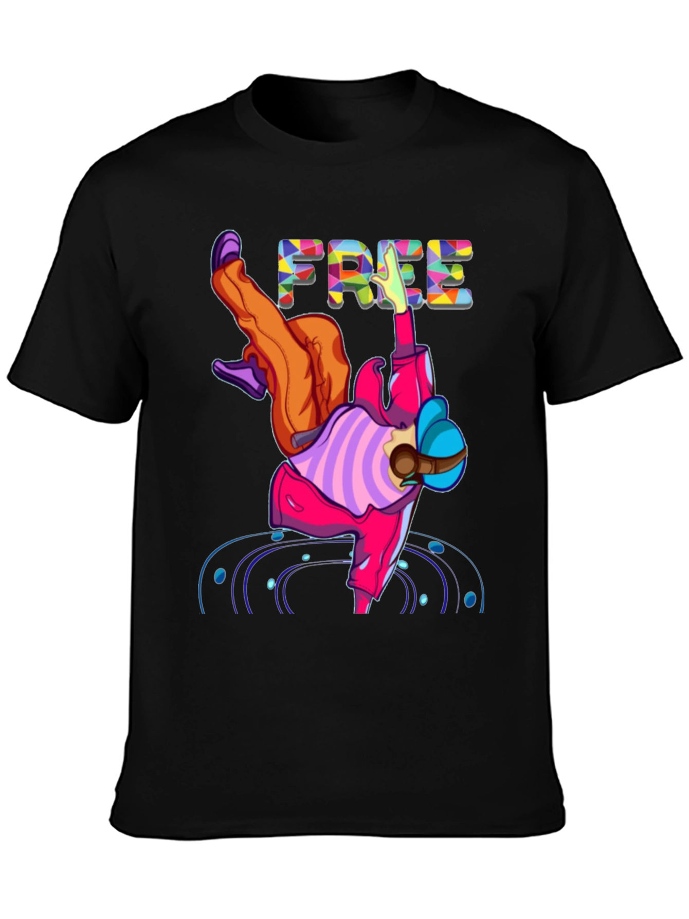 Bold Graphic Tee: Free Breakdancer Design