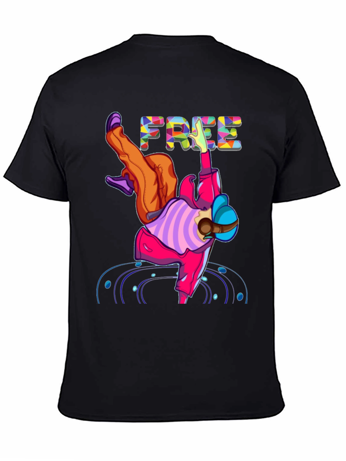 Bold Graphic Tee: Free Breakdancer Design