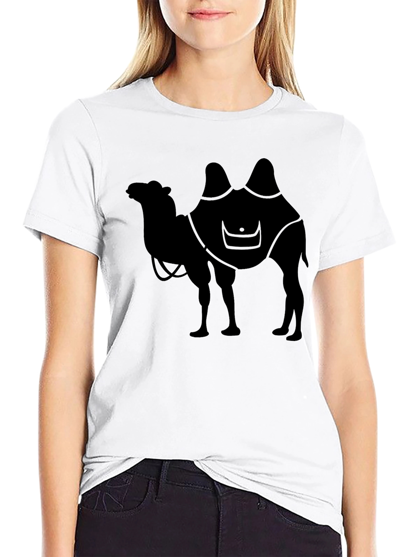 Camel Silhouette T-Shirt - Black