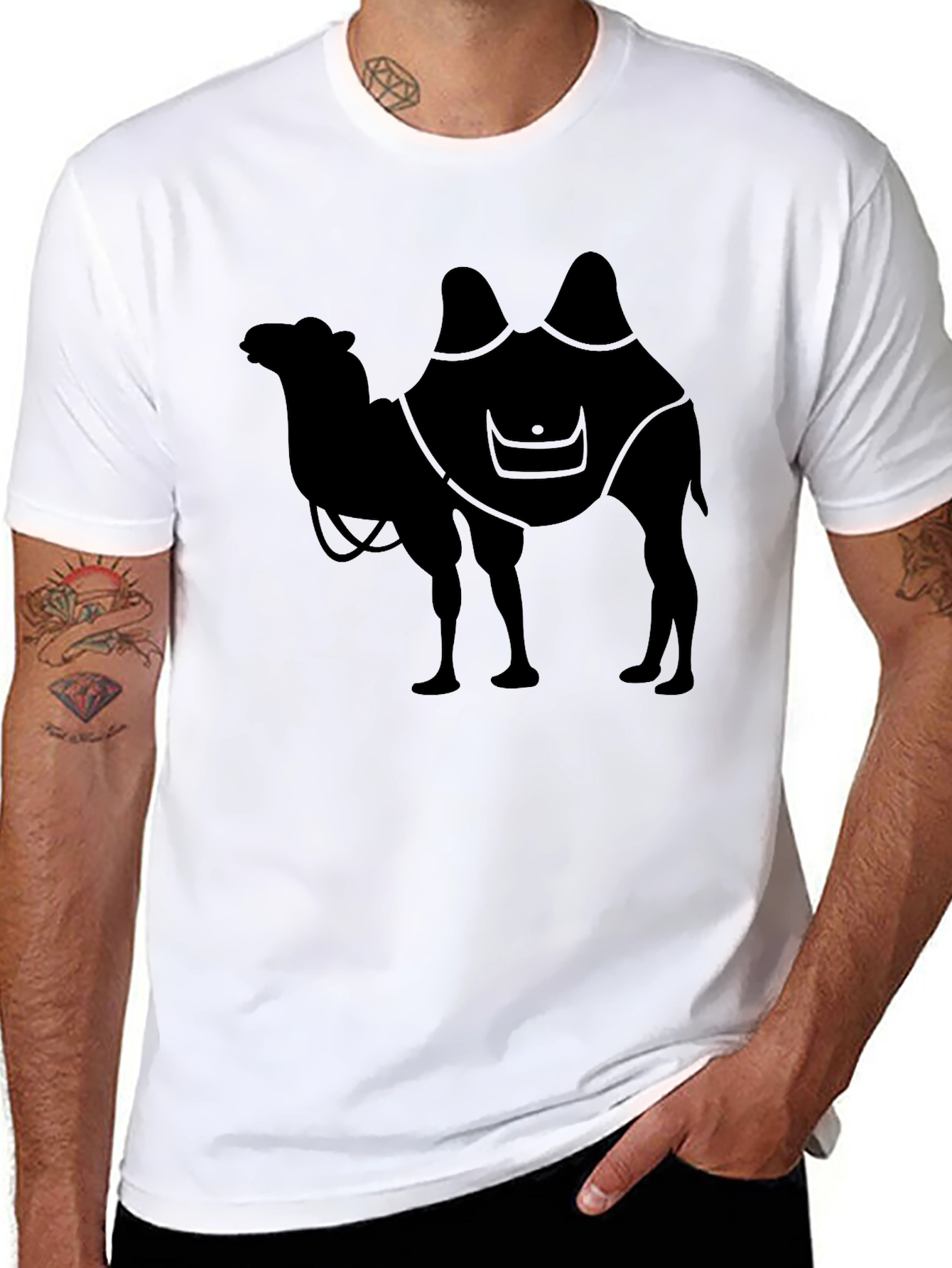 Camel Silhouette T-Shirt - Black