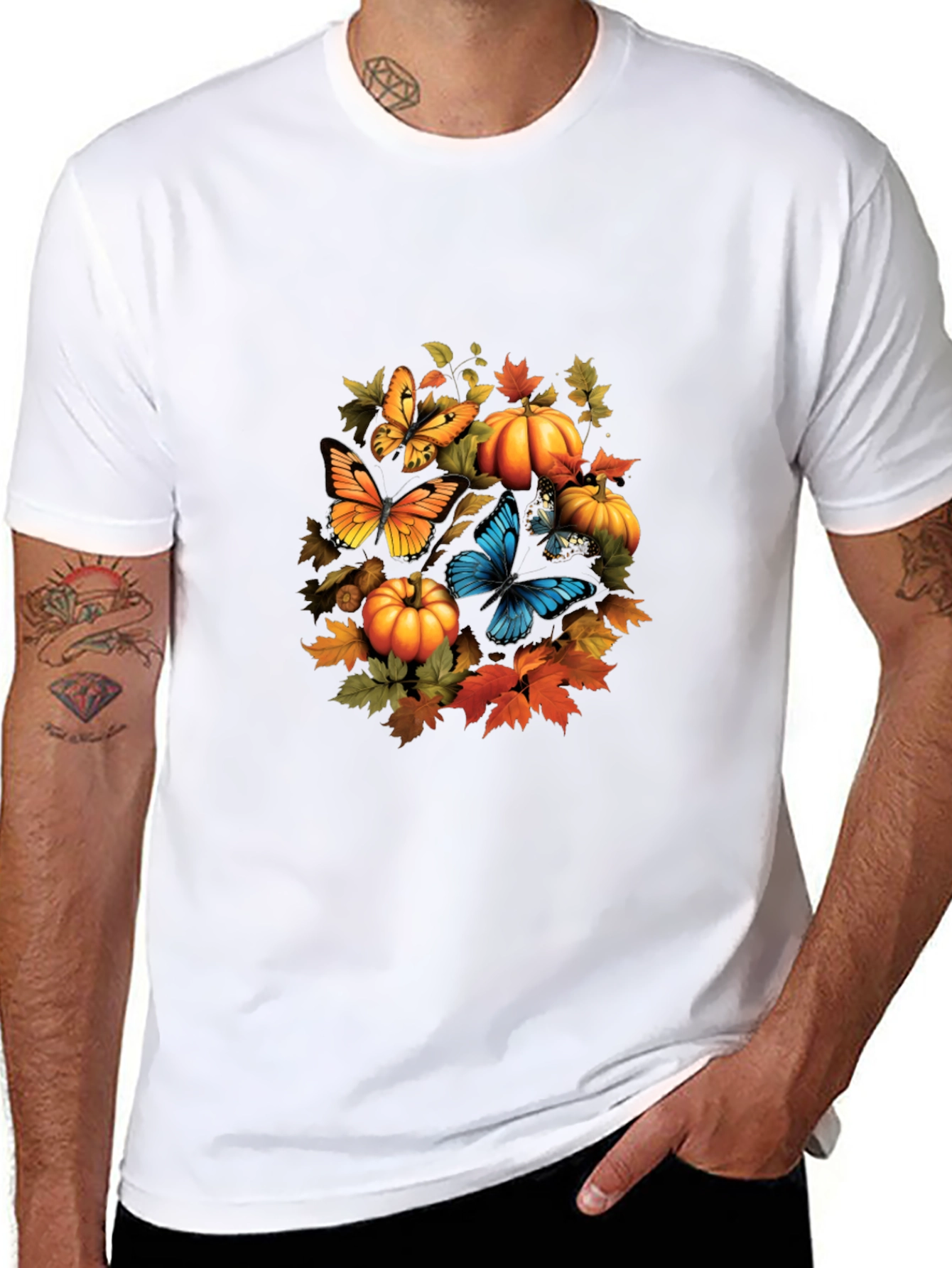 Autumn Butterflies & Pumpkins Tee