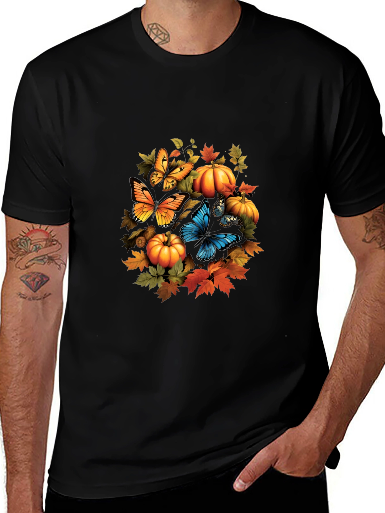 Autumn Butterflies & Pumpkins Tee