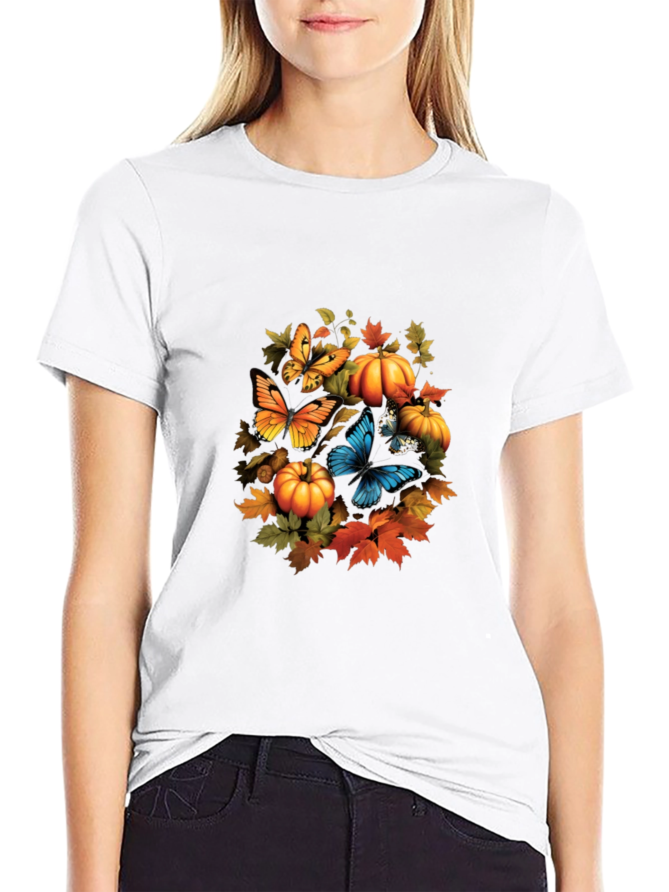 Autumn Butterflies & Pumpkins Tee