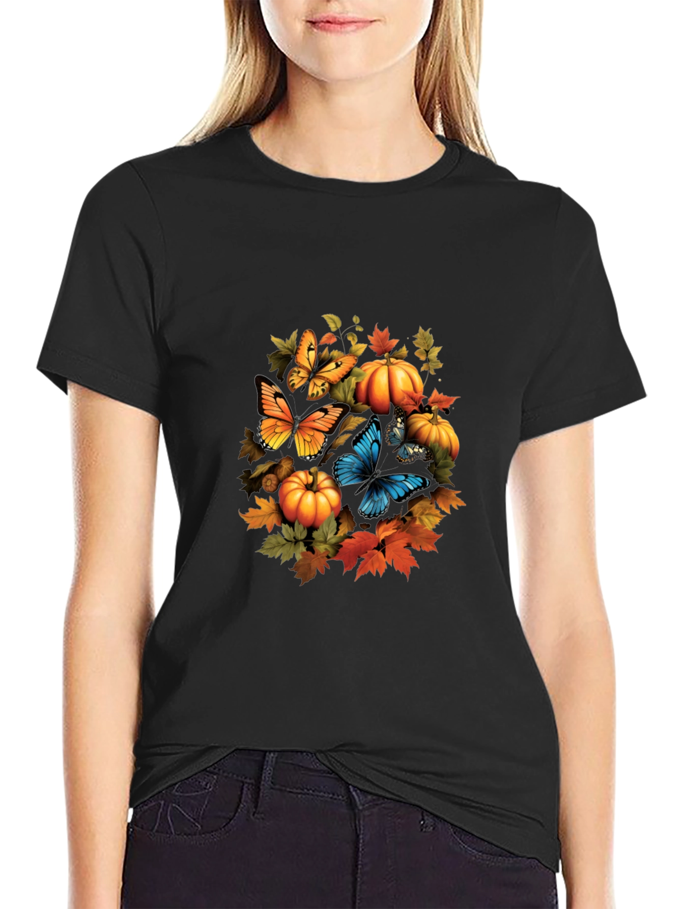 Autumn Butterflies & Pumpkins Tee