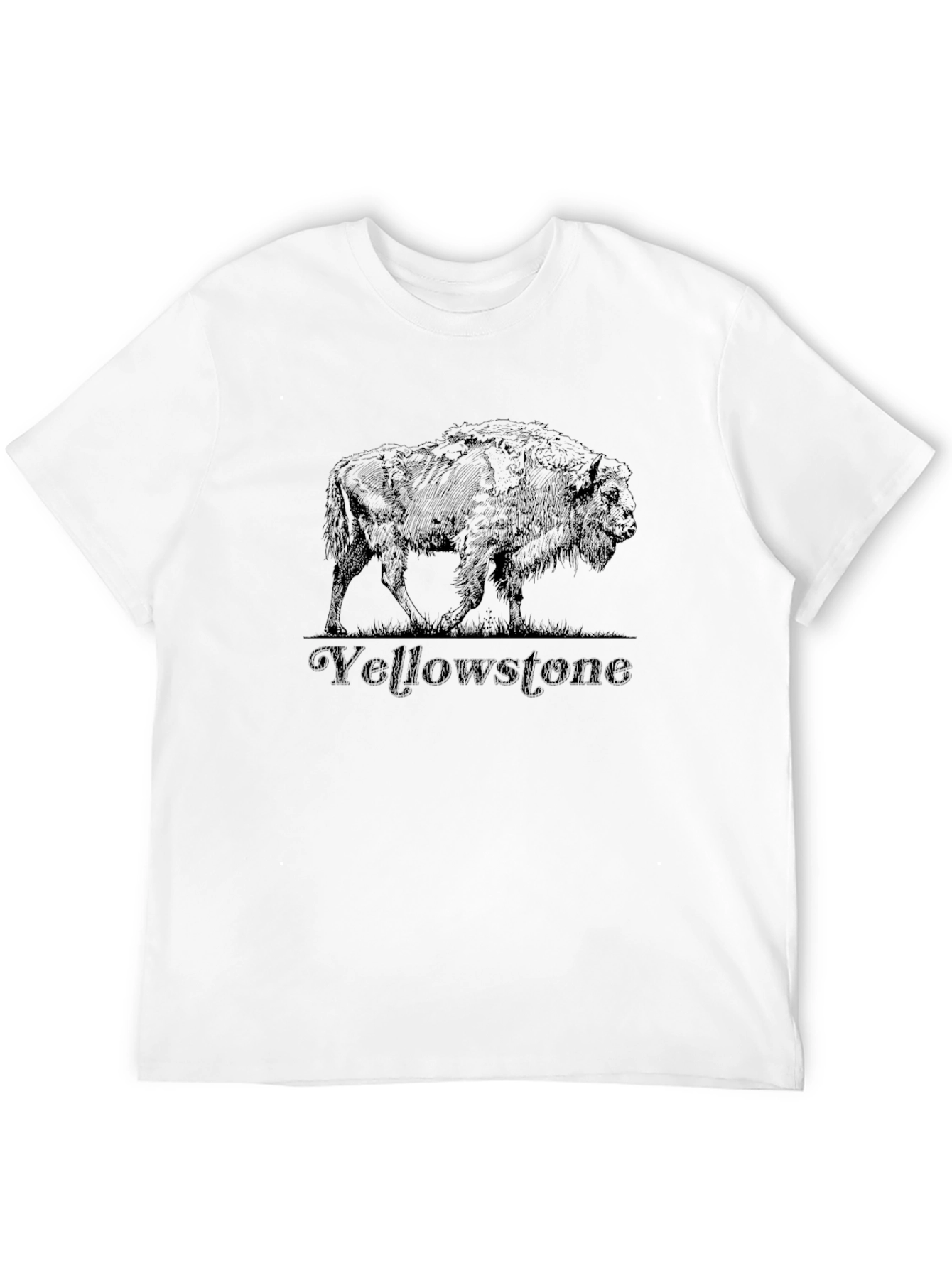 Yellowstone Bison Graphic Tee - Black Cotton