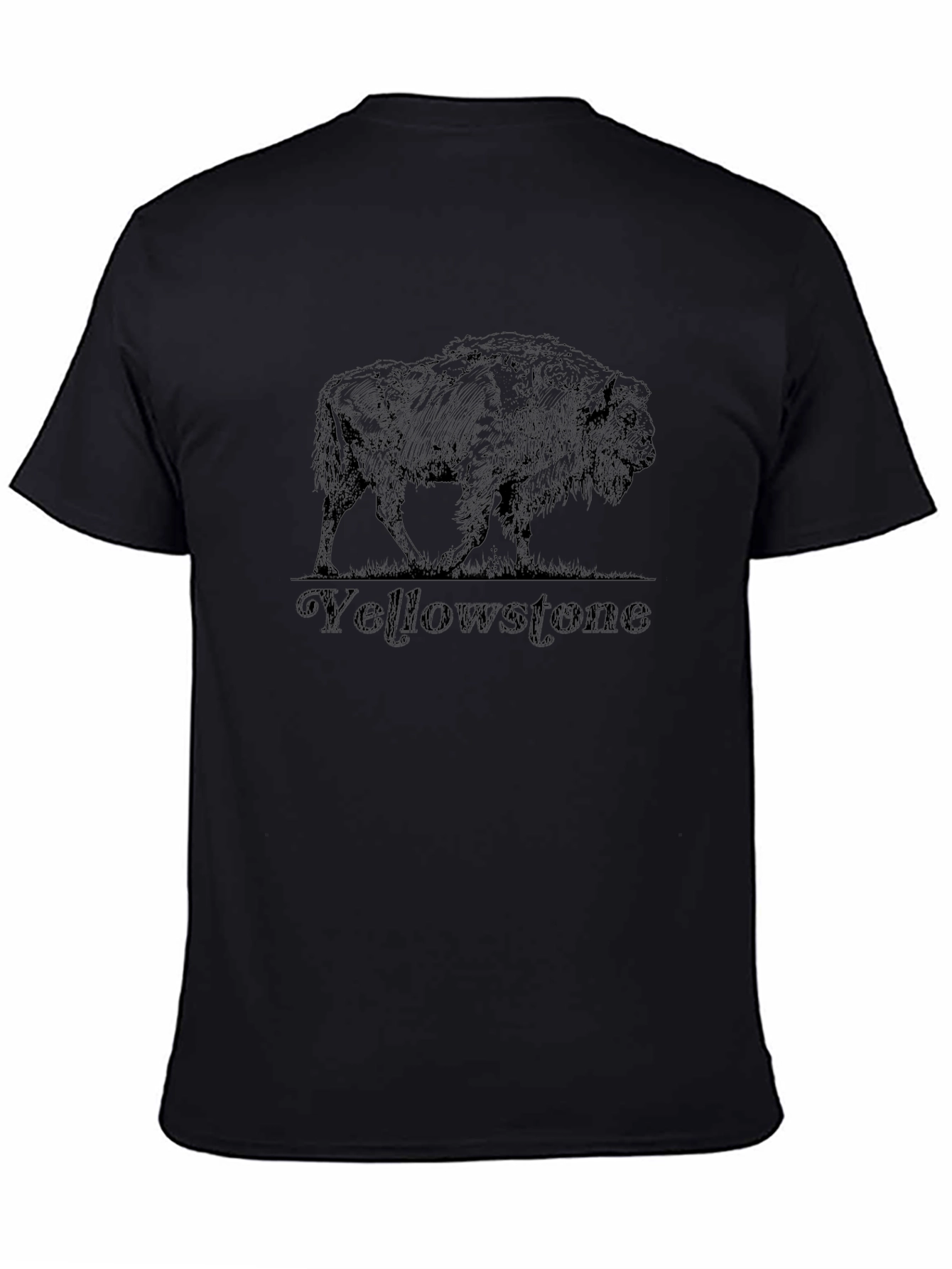 Yellowstone Bison Graphic Tee - Black Cotton