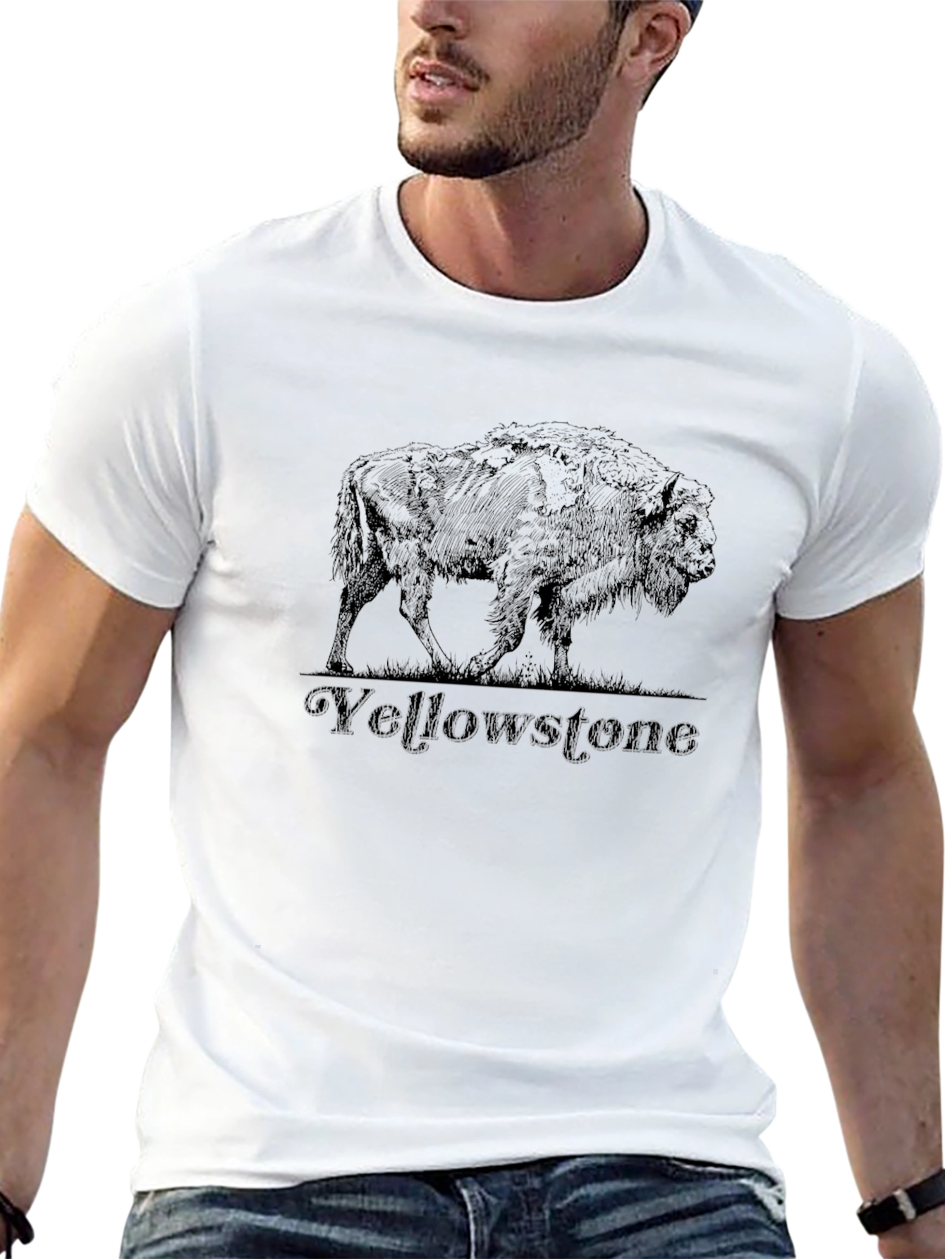Yellowstone Bison Graphic Tee - Black Cotton