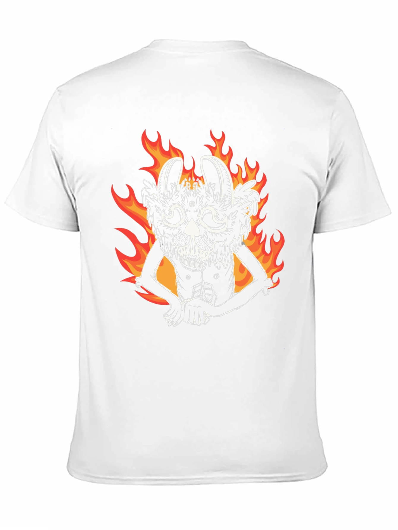 Fiery Rabbit Graphic Tee - Black Cotton Shirt