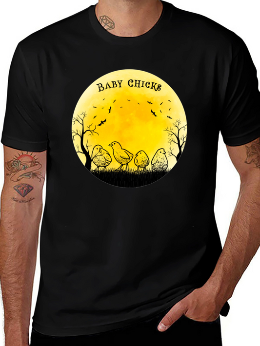 Baby Chicks Moon Graphic T-Shirt