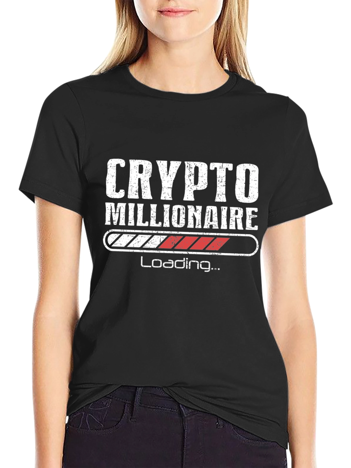 Crypto Millionaire Loading Black T-Shirt
