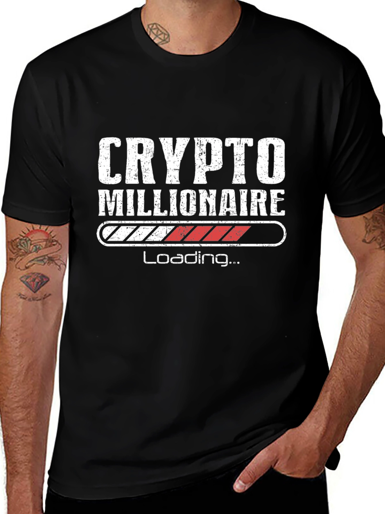 Crypto Millionaire Loading Black T-Shirt