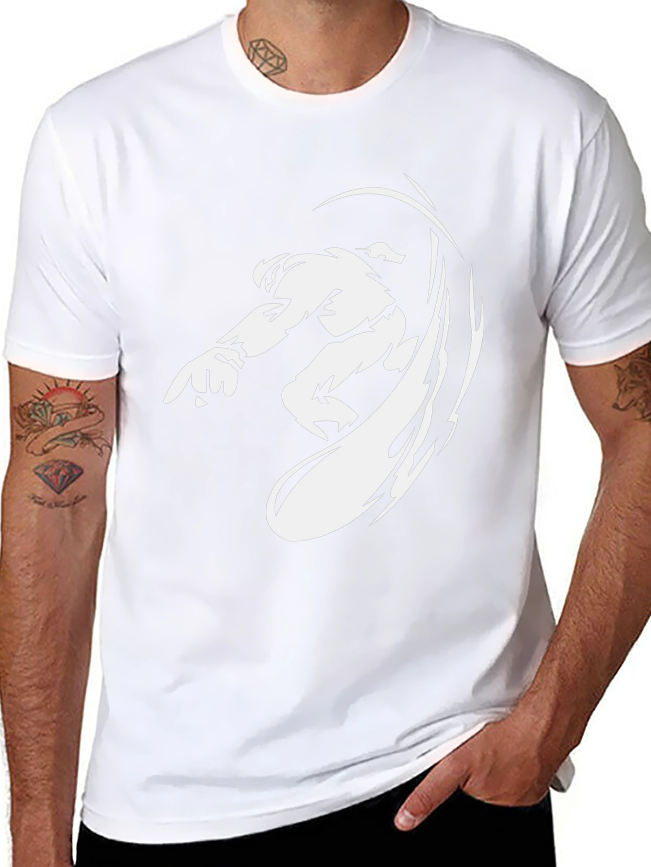 Black Graphic Tee - Anime Fighter Design